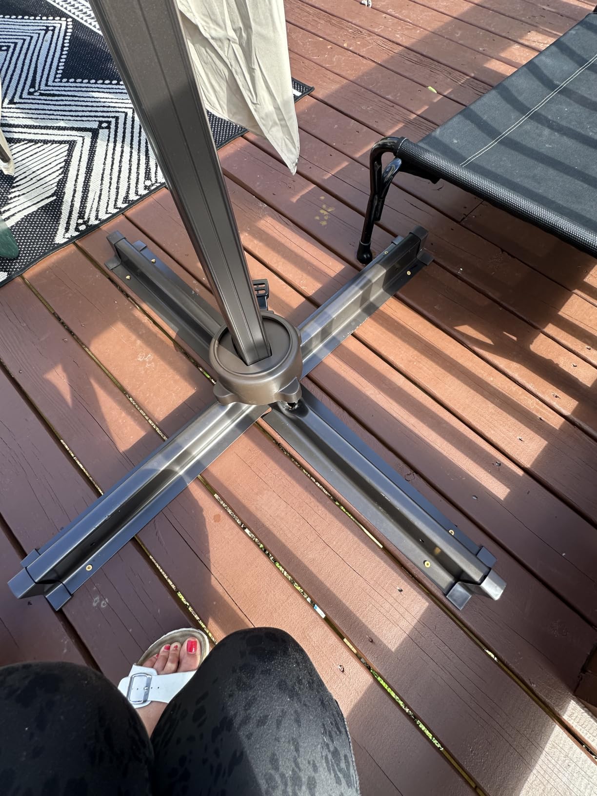 10x13FT Cantilever Patio Umbrella, Double Top 360° Rotation, Beige customer photo 2