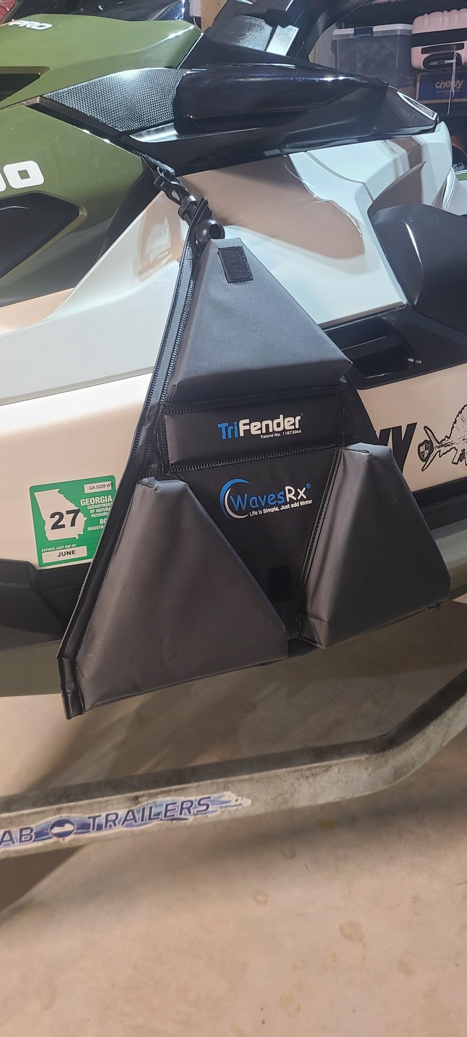 WAVESRX PWC Fender Bumper & Soft Loop Cleats for Safe and Convenient Jet Ski Docking - Patented TriFender Protects Jetski from Dock Rash & Scratches Folding Design with Adjustable Bungee customer photo 1