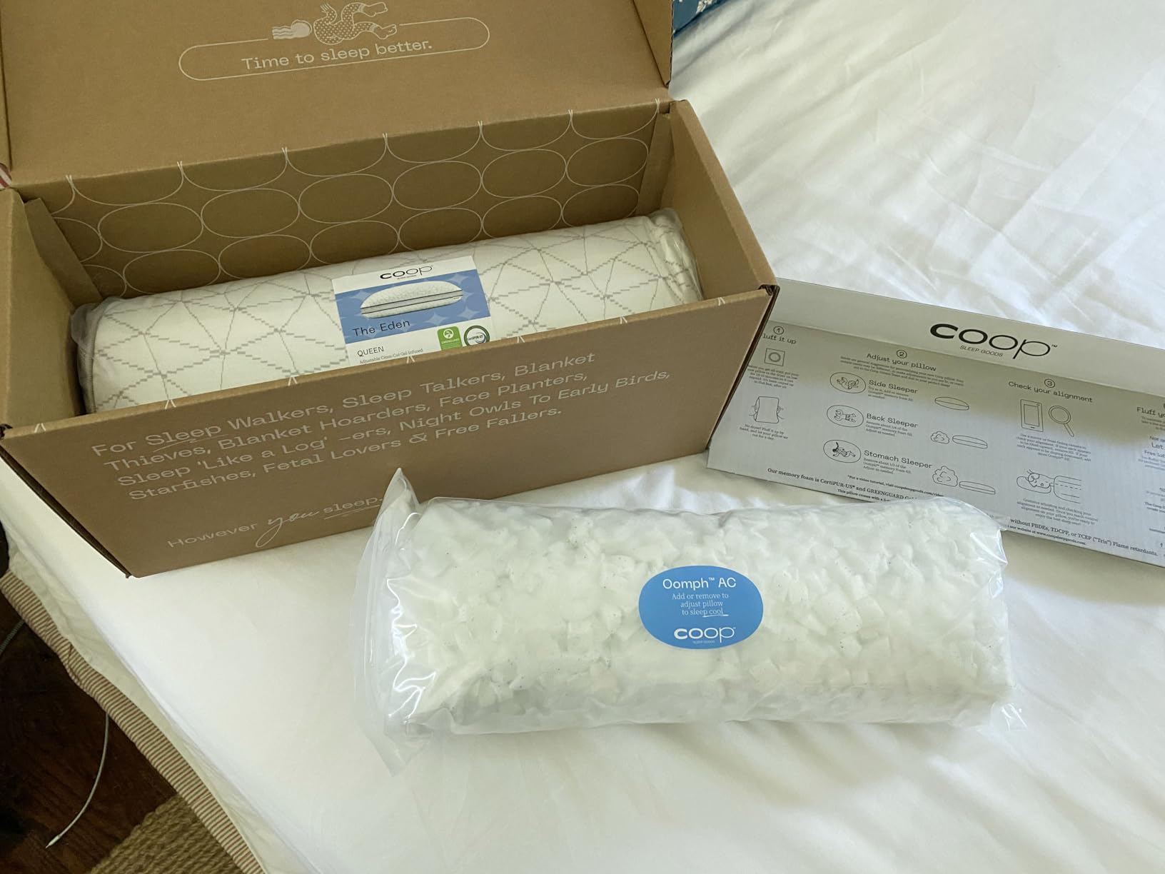Coop Home Goods Cool+ Cut-Out Adjustable Pillow Queen with Cooling Gel & Shoulder Cut-Out for Head Support, Side Sleeper Pillow, Neck Support for Sleeping, CertiPUR-US/GREENGUARD Gold customer photo 1