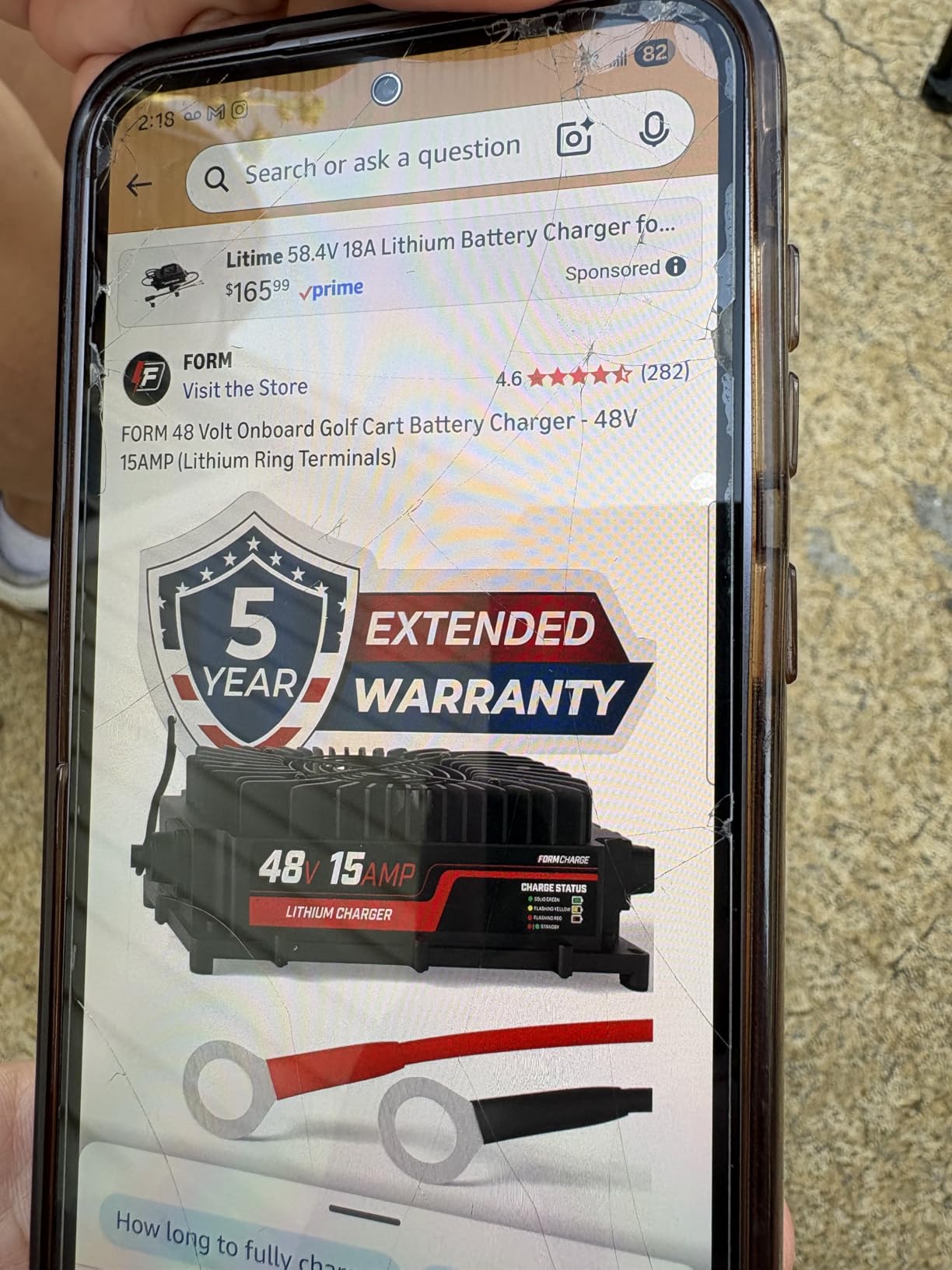 FORM 48V Lithium LiFePO4 Battery Charger for Golf Carts - 48 Volt 15A Onboard Charger, 51.2V/58.4V, Forklift (Ring Terminals) customer photo 1