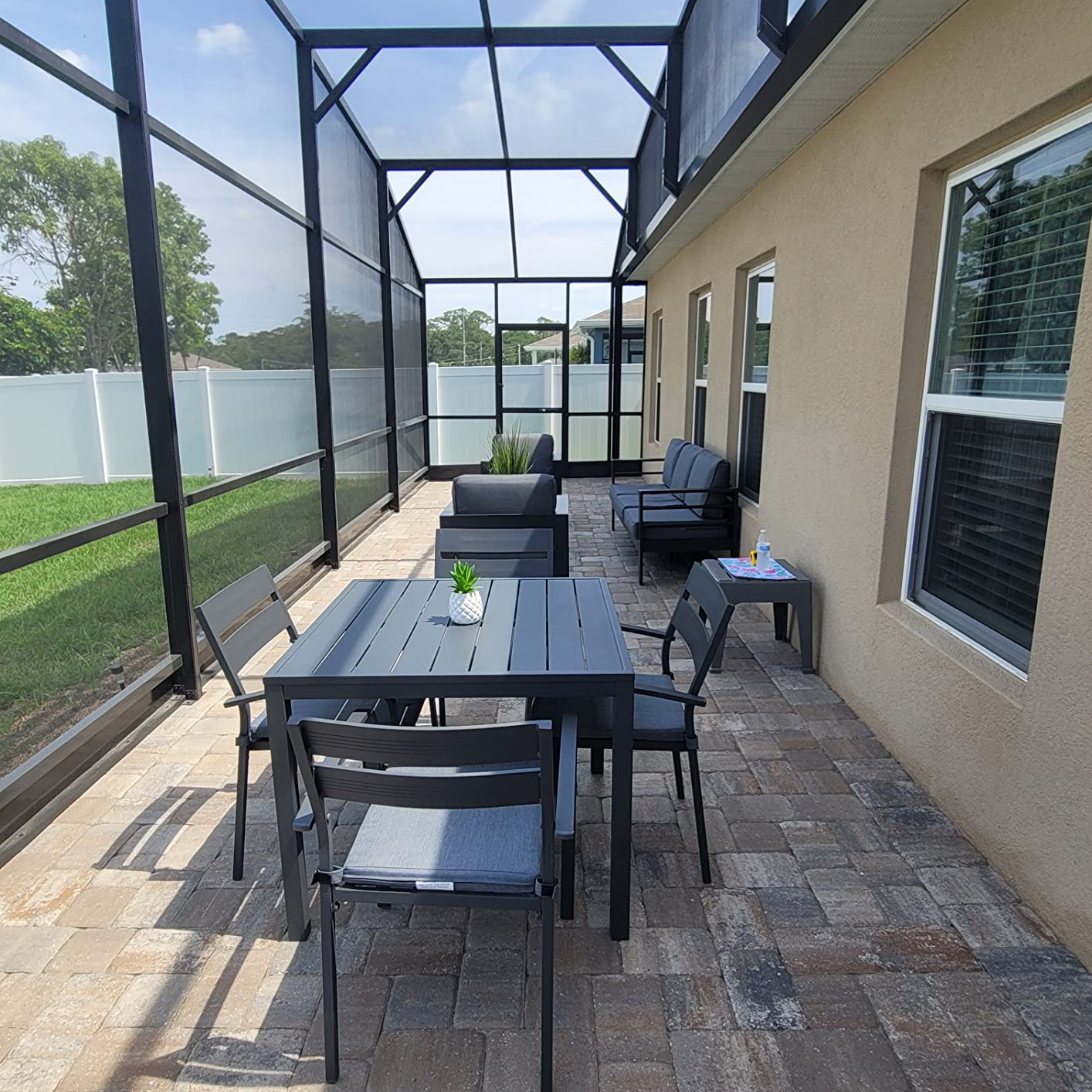 Amopatio Aluminum Patio Furniture Set with 5'' Thick Olefin Cushions, Grey customer photo 1