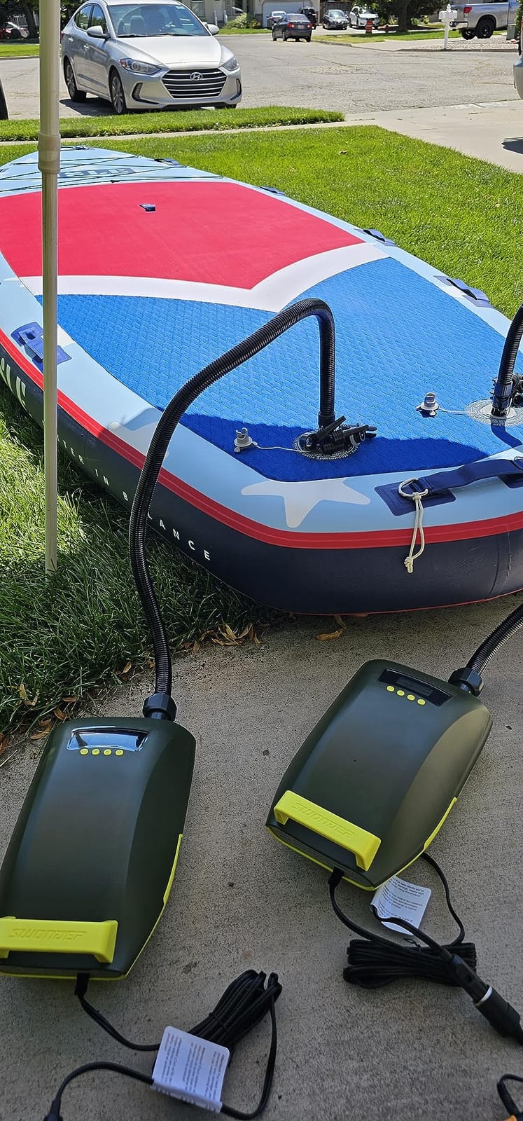 Swonder Seawolf Paddle Board Pump, 30% Faster 20 PSI SUP Electric Air Pump w/Dual Cylinder, Dual Stage & Active Cooling System, Supports 4 SUPs in a Row, 3 Colors Option customer photo 2