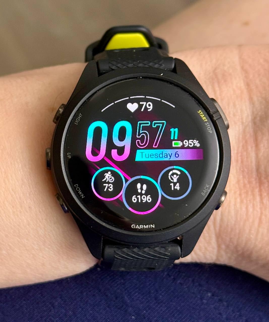 Garmin Forerunner 265, Running Smartwatch, 46mm, Black/Powder Gray | Advanced Training Metrics & Recovery Insights, Music On Your Wrist customer photo 1
