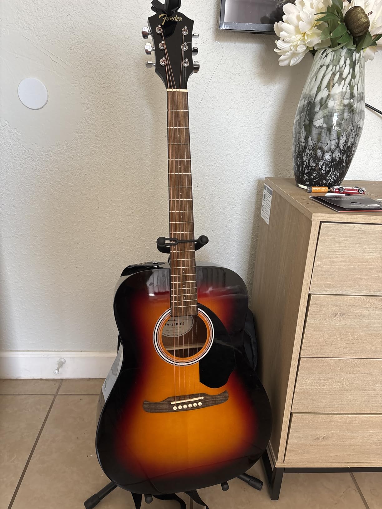 Fender Dreadnought Acoustic Guitar - Natural Bundle with Gig Bag, Tuner, Strings, Picks, and Austin Bazaar Instructional DVD customer photo 1