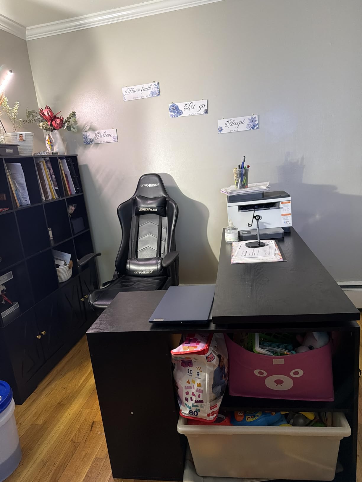 HSH White L Shaped Computer Corner Desk with 3 Storage Drawers 55 inch customer photo 2