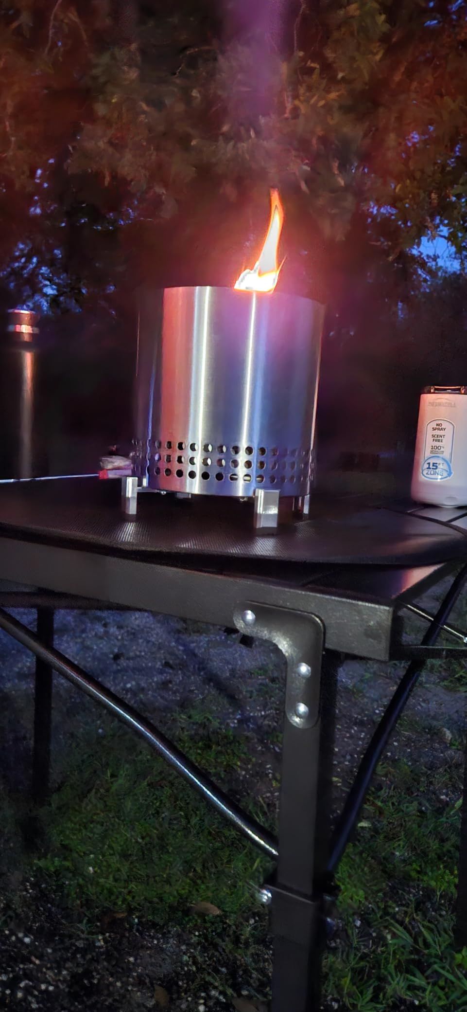 Solo Stove Mesa XL, 7 Inch Tabletop Fire Pit with Stand - Smokeless, Stainless Steel Fire Pit for Camping, Outdoor & Patio- Wood Burning or Pellet Fueled Portable Bonfire, 2.3lbs, Ash customer photo 1