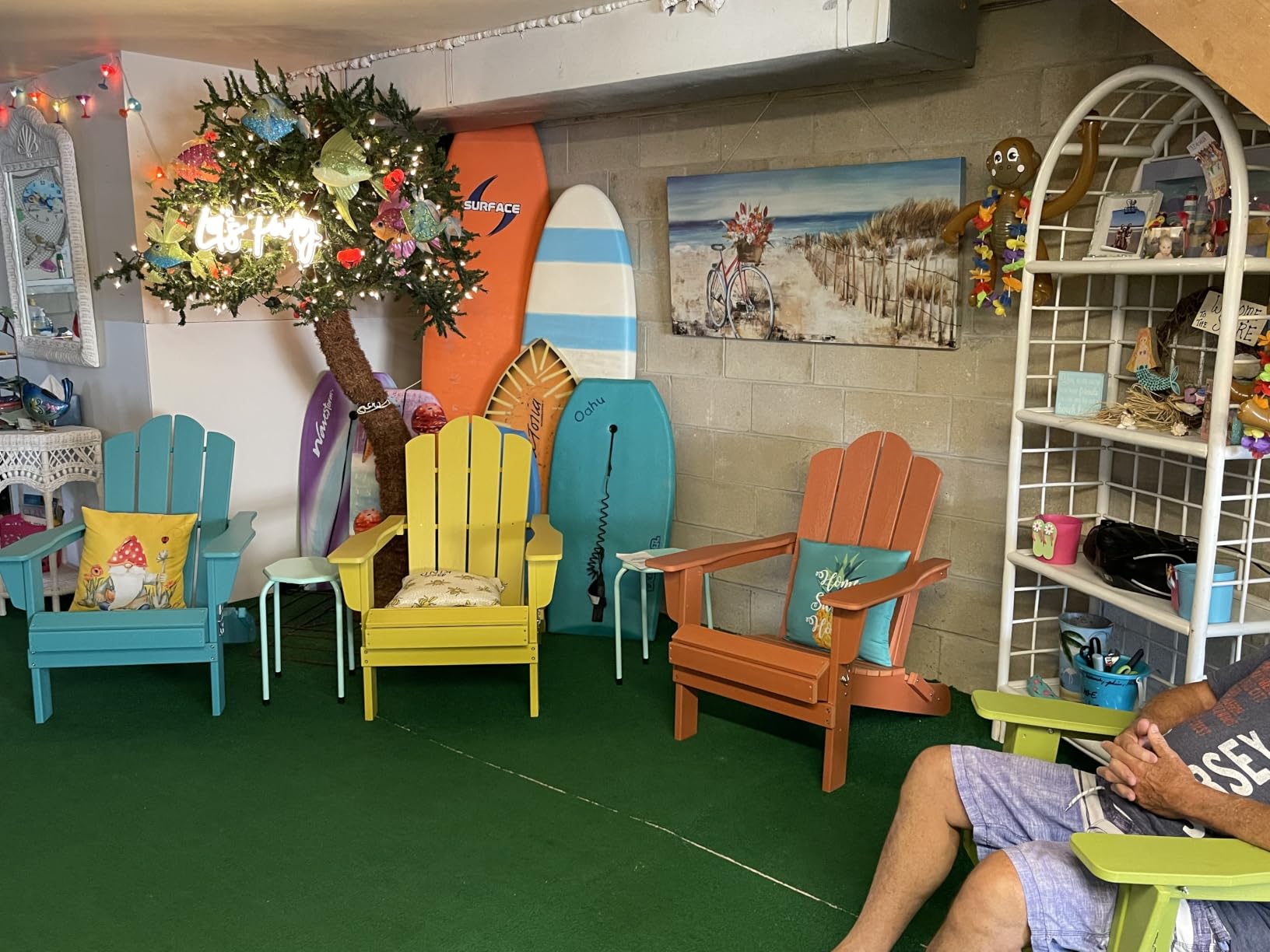 KINGYES Folding Adirondack Chair with Cup Holder, Aruba customer photo 1