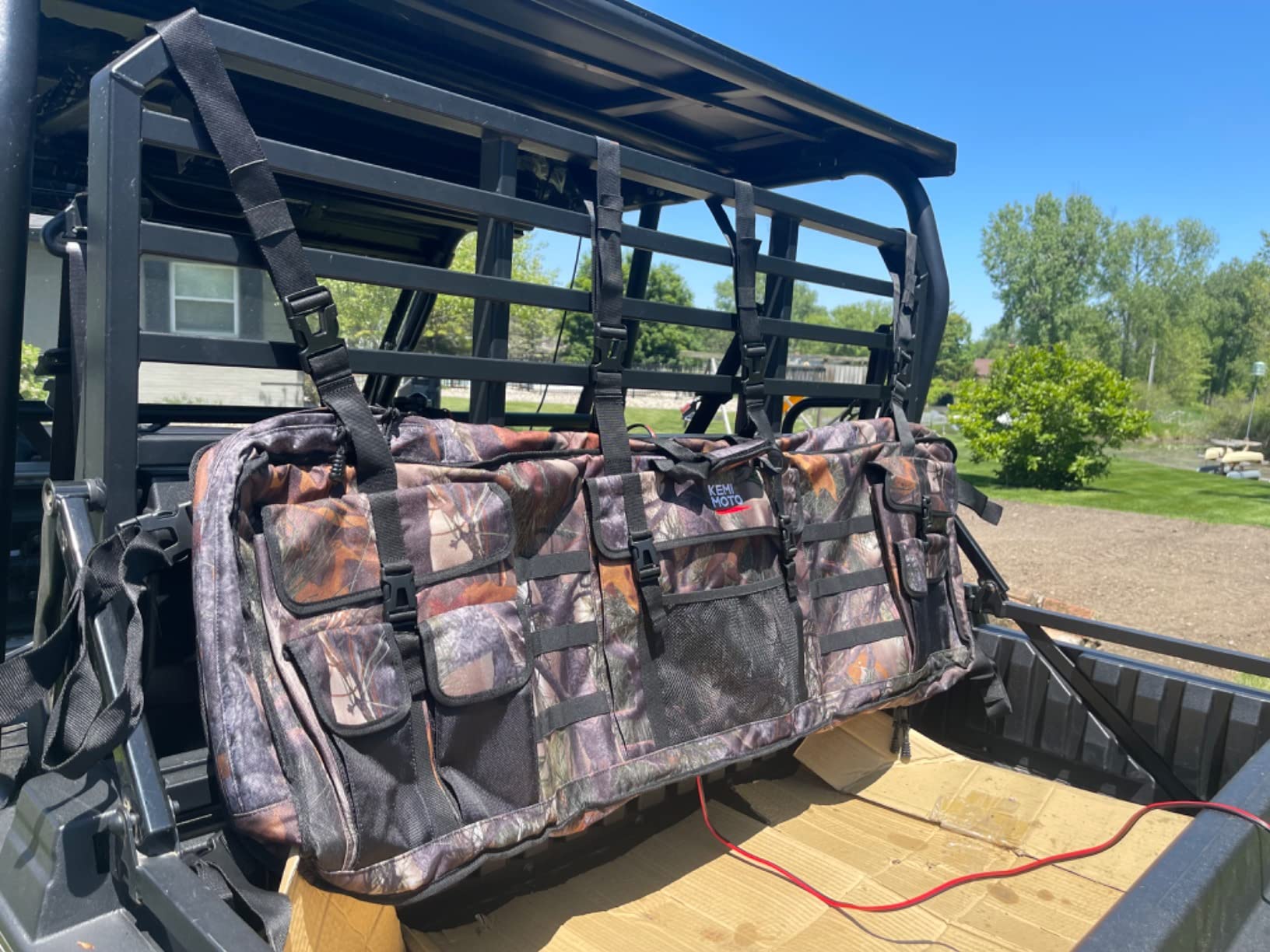 KEMIMOTO UTV Double Tool Bag, Hunting Tool Holder Rack Soft Carrier Case | Fits Most UTV Roll Cages, Storage Bag, Water-Resistant, Compatible with Polaris Ranger Mule Uforce, General UTVs, Camo customer photo 1