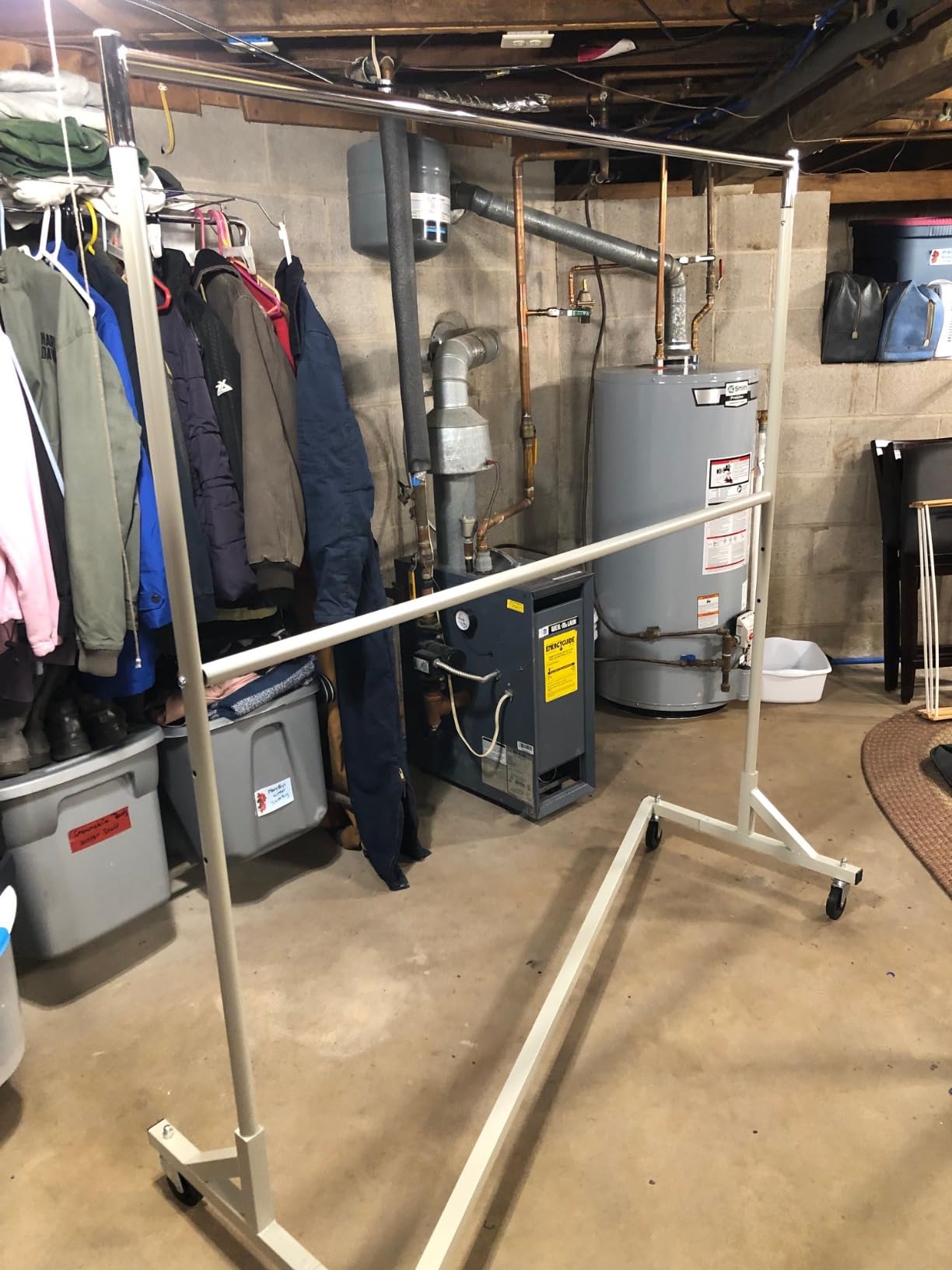 Simple Houseware Commercial Grade Z-Base Double Rod Garment Rack, Silver customer photo 1