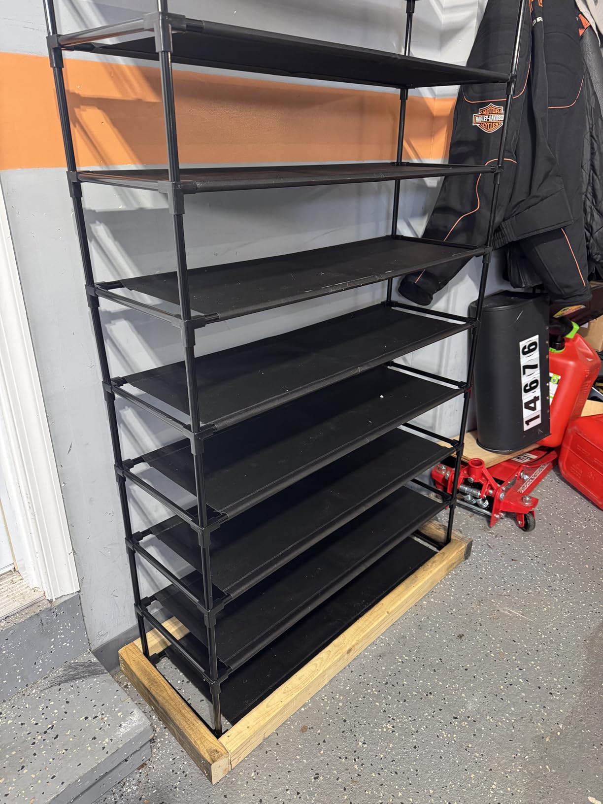 ROJASOP 10 Tier Shoe Rack with Covers, Large Capacity Stackable Tall Shoe Shelf Storage to 50-55 Pairs Shoes and Boots Sturdy Metal Free Standing Shoe Rack Organizer for Closet Entryway Garage customer photo 1