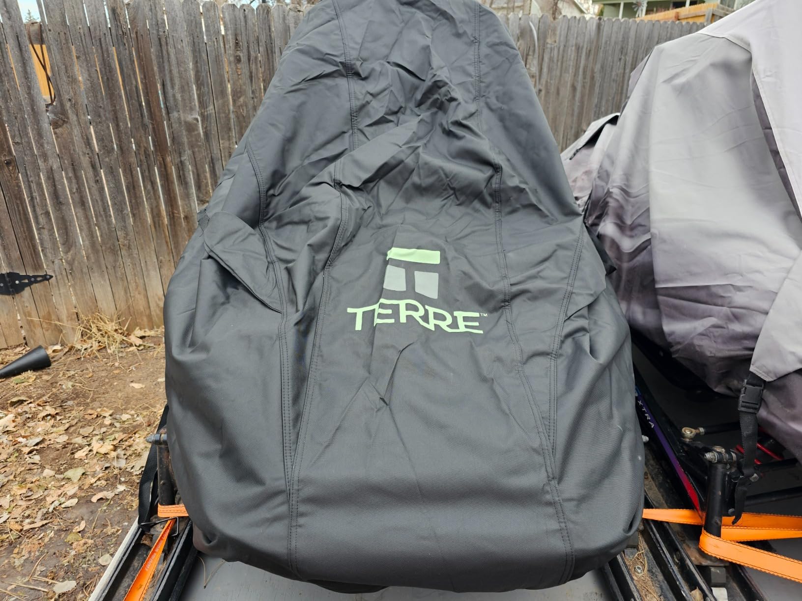 Terre Products Heavy Duty Snowmobile Cover Waterproof UV Resistant Windproof Elastic Hem Buckle Hook System for Trailering Medium to Large Polaris, Ski-Doo, Arctic Cat, Yamaha, Lynx customer photo 1