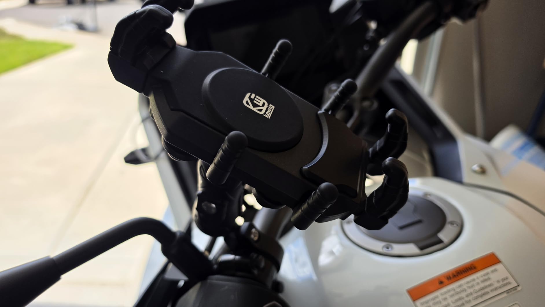 BRCOVAN Anti-Theft Motorcycle Phone Mount Holder with Vibration Dampener | with Secure Lock, Adjustable Size Handlebar Cellphone Cradle for Bike Bicycle Scooter ATV, Fit 5.4 - 7.2 inch Smartphones customer photo 2