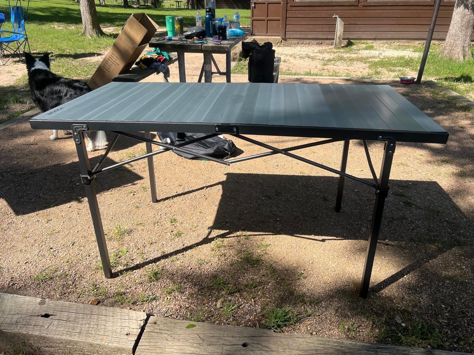 Large Folding Camping Table Aluminum for 5-7 People 55