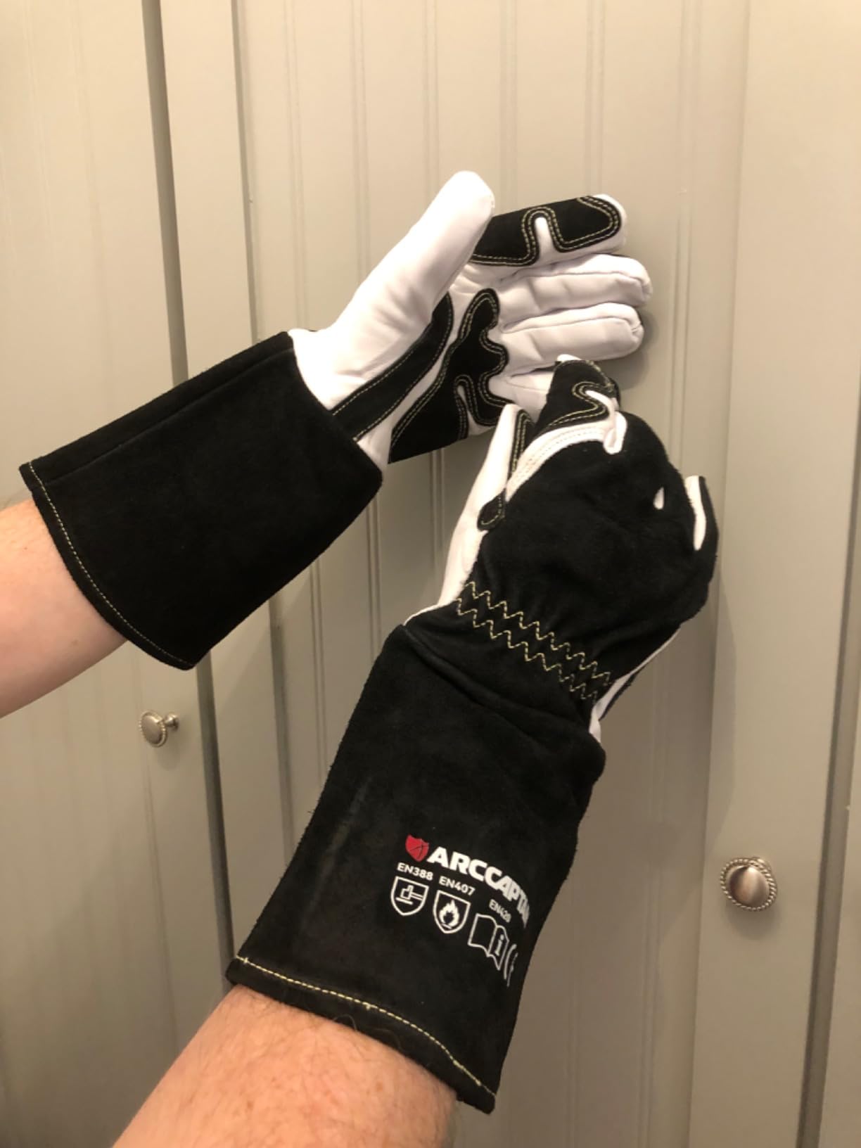 ARCCAPTAIN Tig Welding Gloves: Premium Goatskin Grain Leather, Dexterity, Comfort, Duralble Tig Gloves for Work Protection customer photo 1