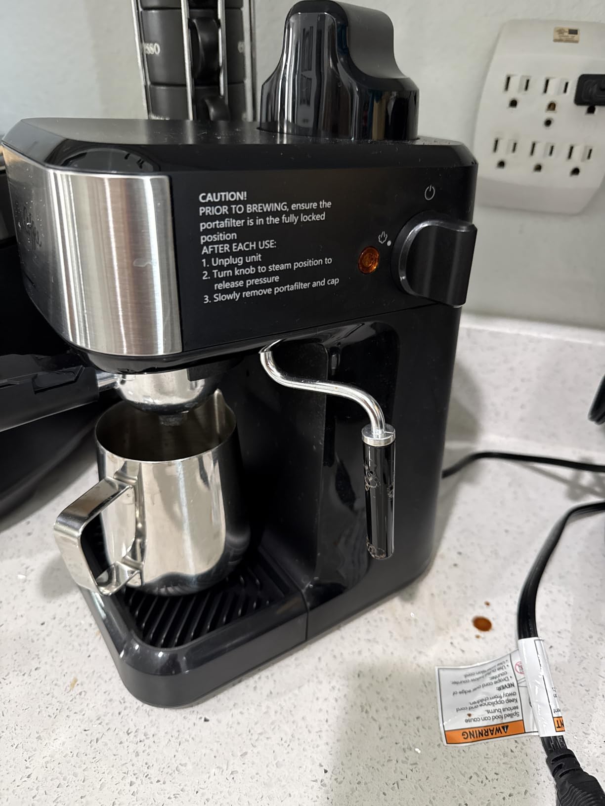 Mr. Coffee 4-Shot Steam Espresso Cappuccino and Latte Maker with Stainless Steel Frothing Pitcher customer photo 1