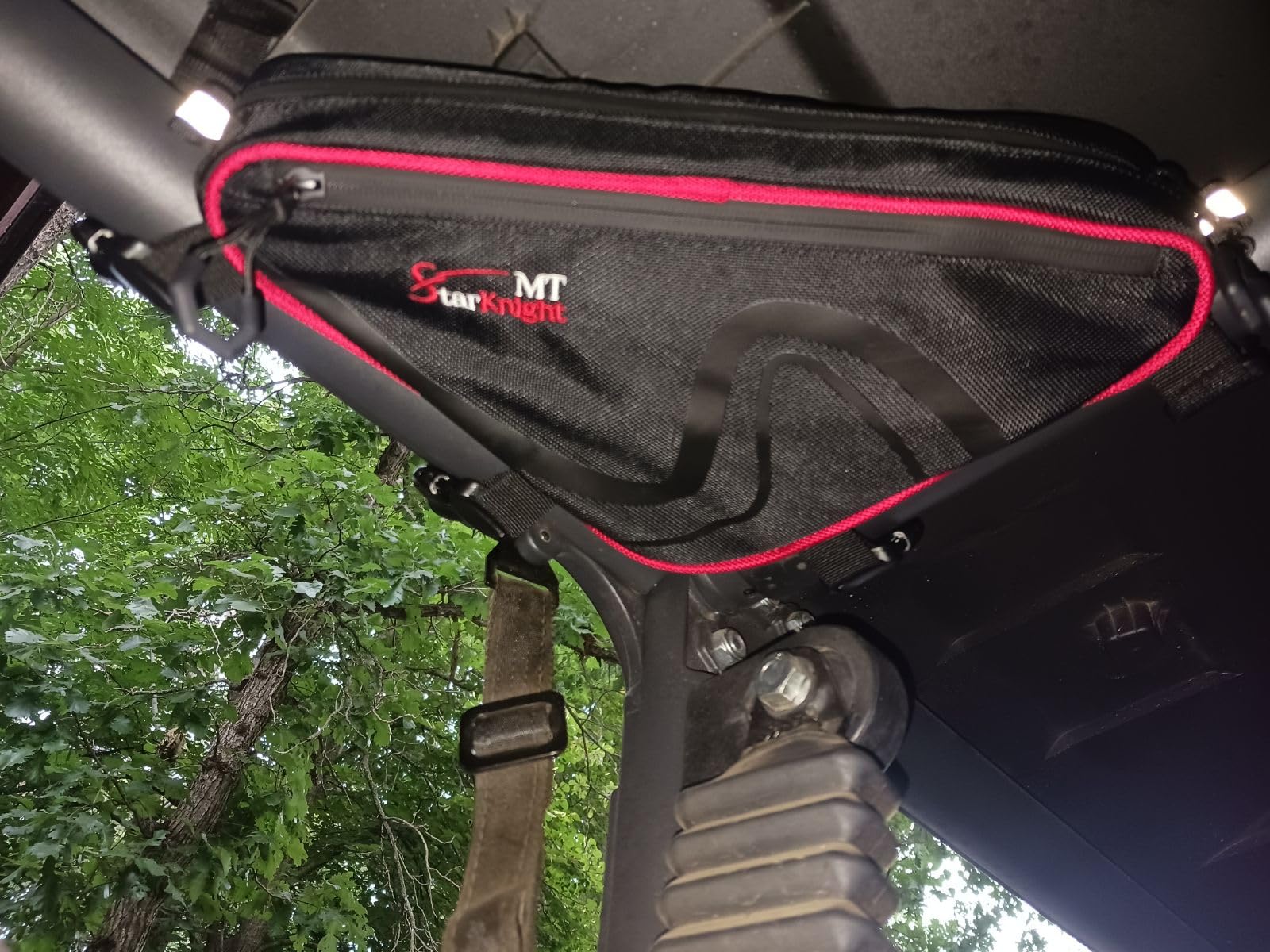 StarknightMT 2 Pcs UTV Roll Bar Bag, Universal Water Resistant SXS Triangle Storage for Overhead/Roof/Door/1.75-2