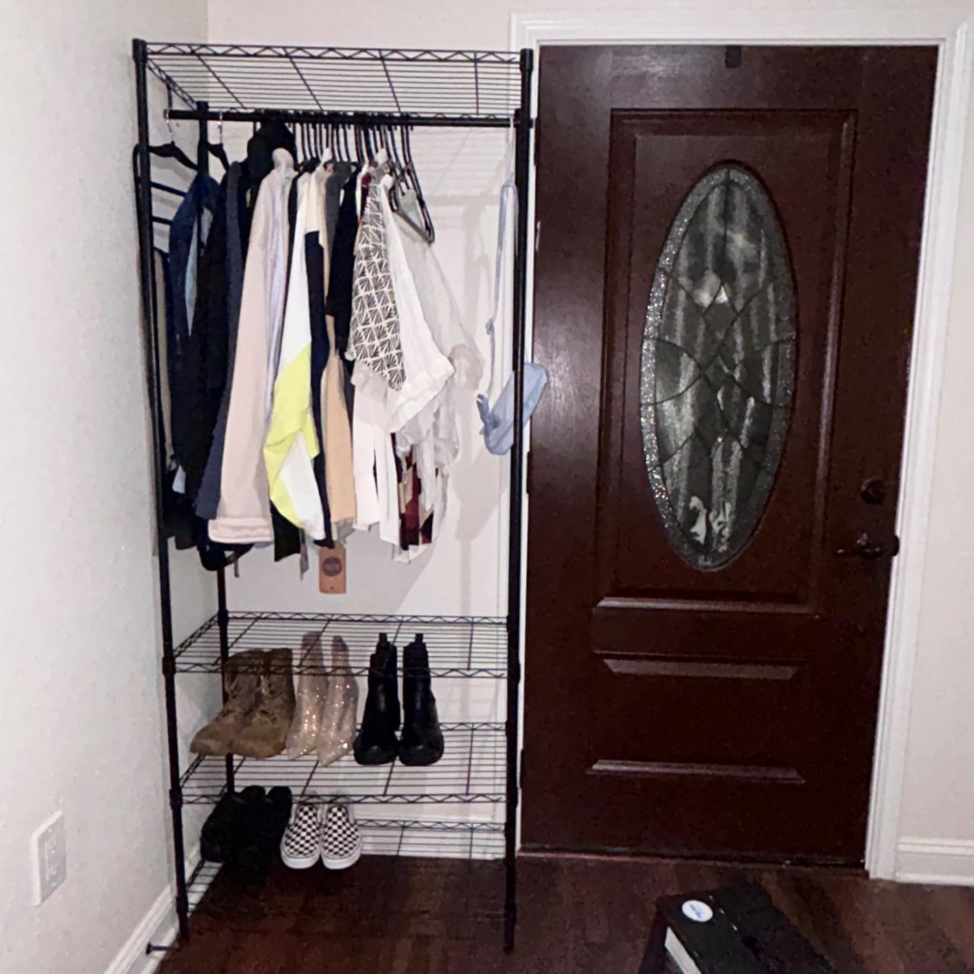 Ulif H2 Heavy Duty Clothes Rack, Freestanding 4 Tiers Garment Rack for Hanging Clothes with Shelves and Hangers, Closet Organizers and Storage Metal Closet Wardrobe System, Max Load 500 LBS, Black customer photo 1