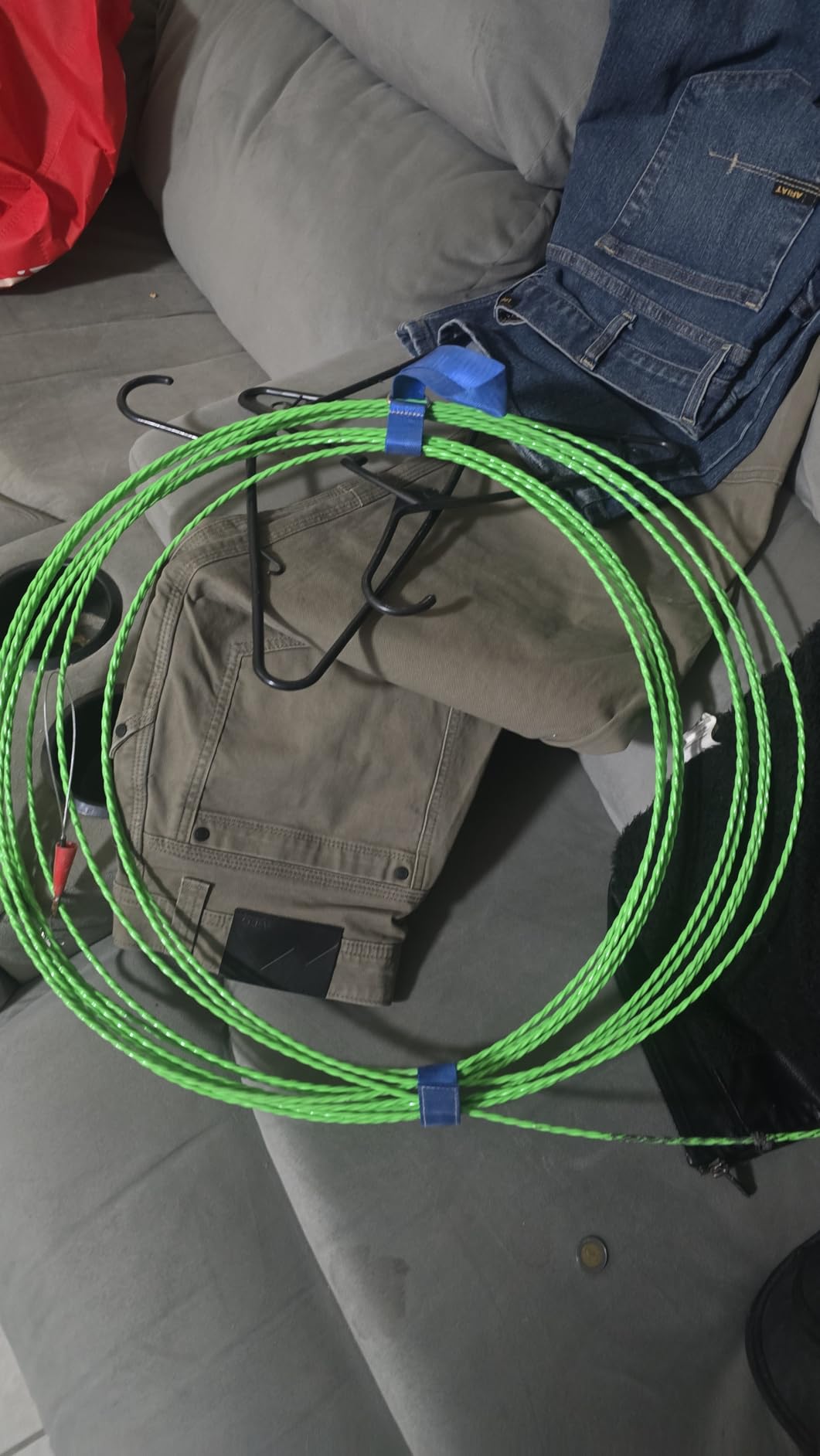 Fish Tape Wire Puller Through Wall Wire Threader Fish plus Fish Cable Fastener with Steel rope 32FT(4mm 10M) customer photo 1