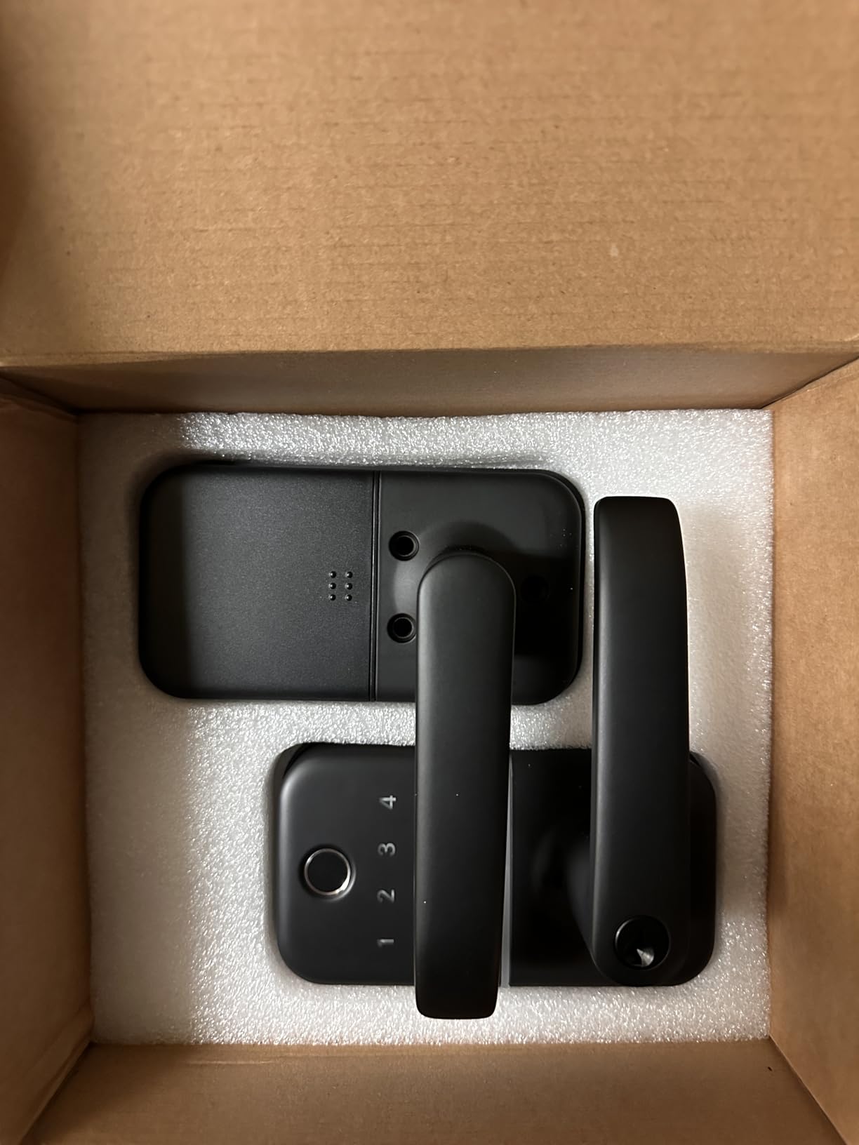 Keypad Smart Door Lock with Handle: Kucacci Keyless Entry Fingerprint Lock - Digital Code Handle with Keypad - Electronic Smart Knob for Front Door - Deadbolt Alternative with App - Easy Installation customer photo 1
