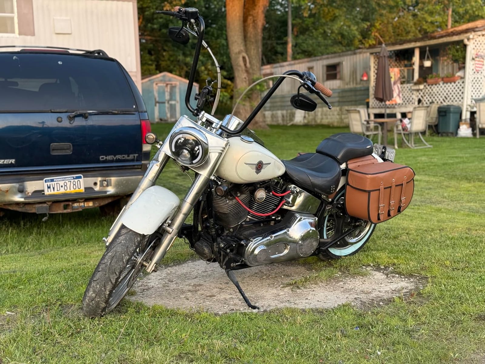 Dream Apparel Naked Cowhide Leather Motorcycle Saddle Bags Throw Over Saddlebags, Motorcycle Side Bags for Honda Shadow Sportster Softail Dyna V-star (Brown, No Studs) customer photo 1