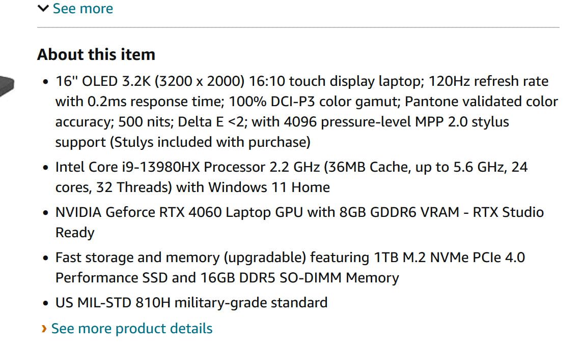 ASUS ProArt StudioBook 16 OLED Laptop, 16