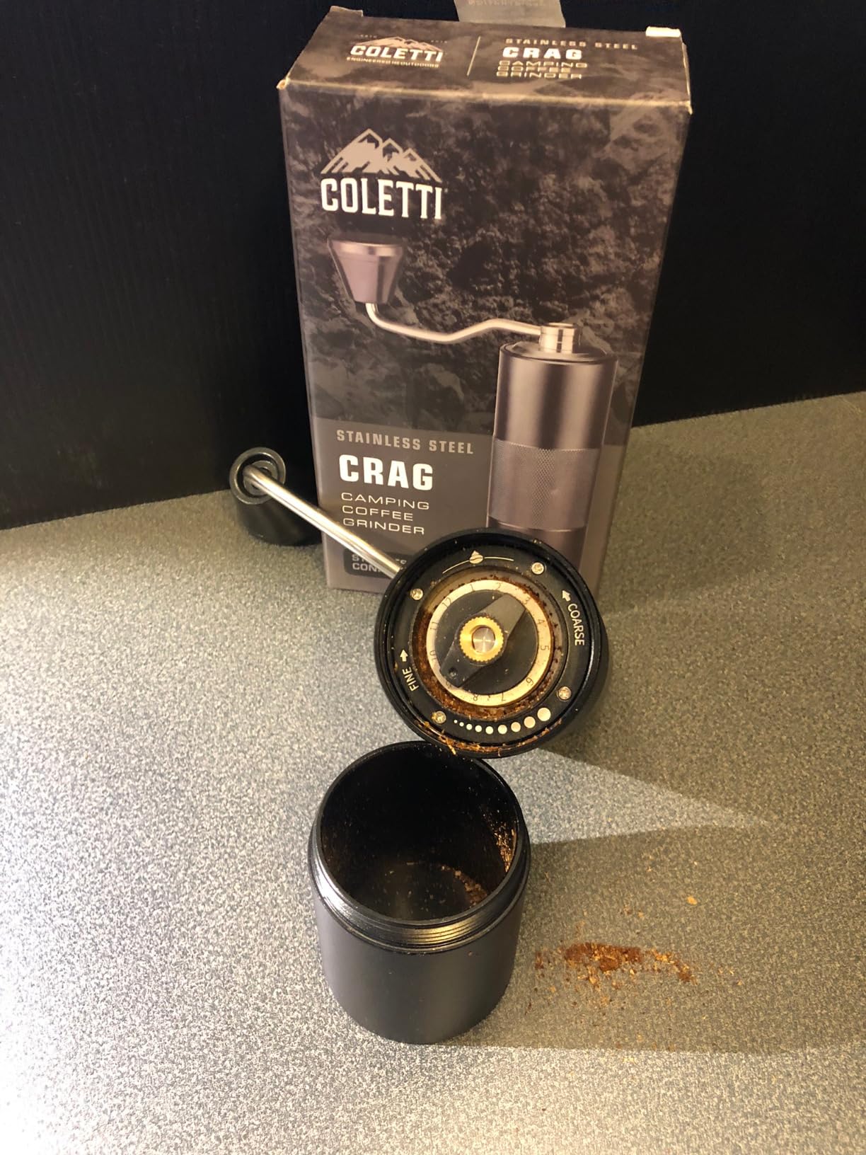 COLETTI Crag Manual Coffee Grinder — Hand Coffee Grinder — CNC Burr Precision Hand Grind, Heavy Duty for Travel, Camping, Hiking & Adventure – Includes Brush [Black Coat] customer photo 2