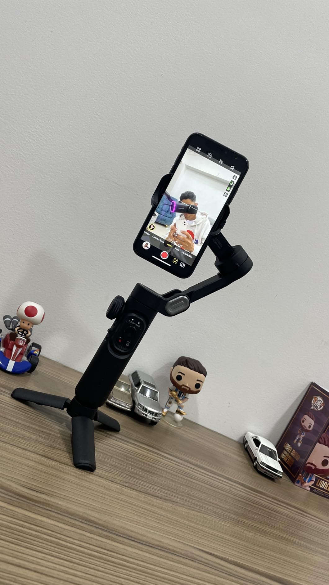 AOCHUAN Smart XE 3-Axis Phone Gimbal Stabilizer for iPhone, Foldable handheld smartphone gimbal w/focus wheel, TikTok, YouTube vlog, video creation, compatible with iPhone & Android customer photo 1