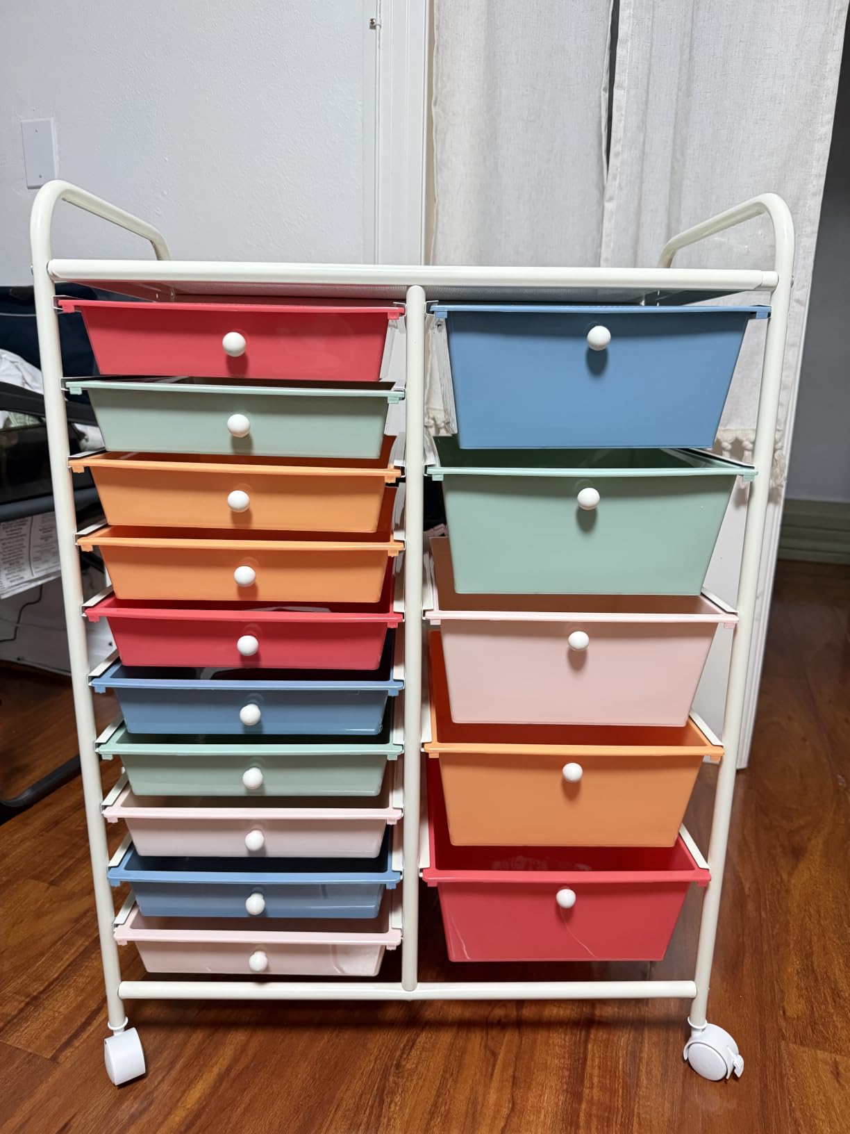Giantex 15 Drawers Rolling Cart, Classroom Organizers, Storage Cart with Wheels, for Teacher Office Home School Supplies Tool Craft Art Paper customer photo 1