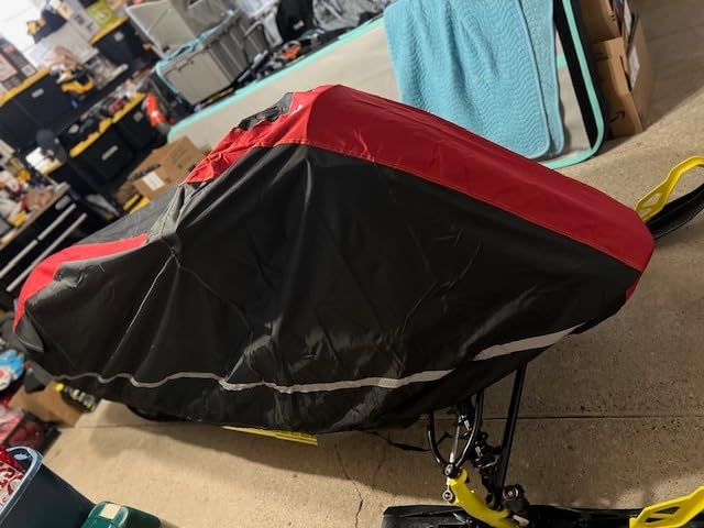 LIBZAKI Snowmobile Cover Waterproof Sled Ski Cover 600D Heavy Duty Oxford Fabric Freeze-Resistant Down to -40°F Compatible with Polaris, Ski-Doo, Arctic Cat, Yamaha, Lynx, Camso, CFMOTO 116