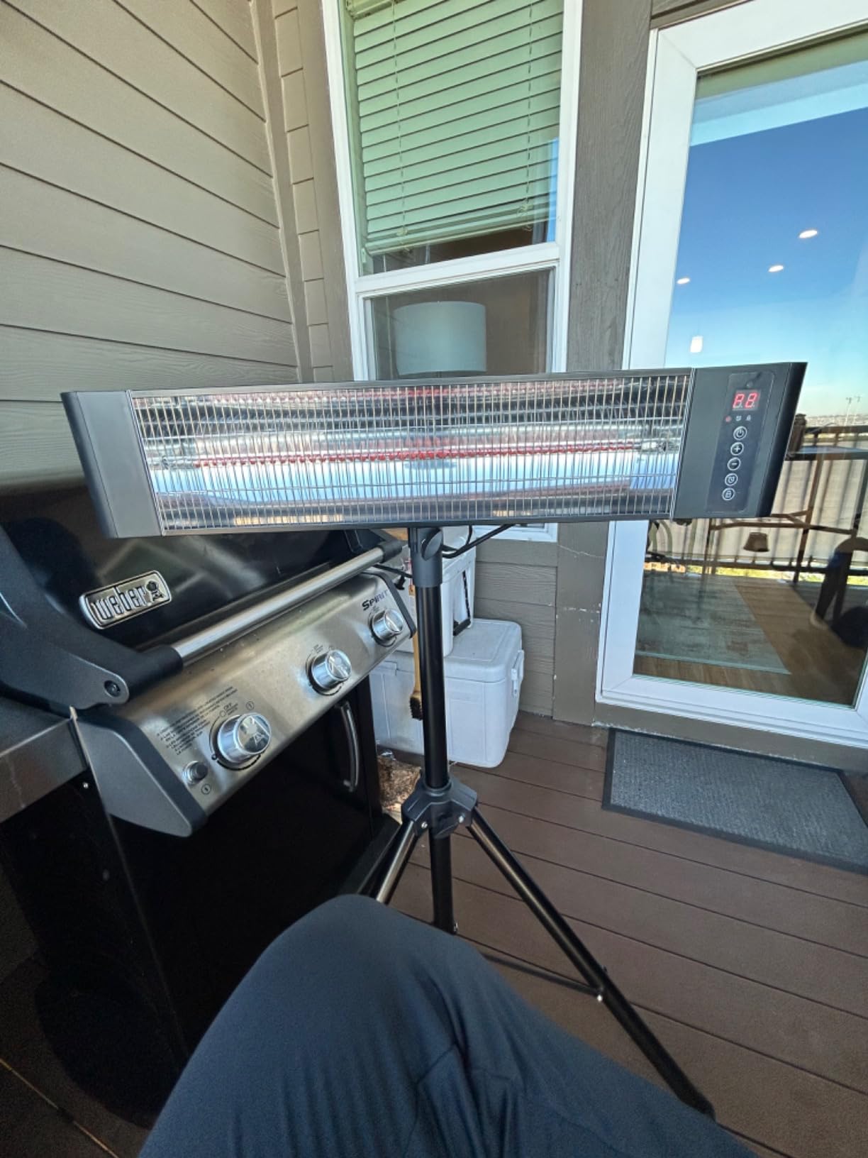 VAGKRI Outdoor Heaters, Electric Infrared Patio Heater with Remote and 12H Timer, IP65 Waterproof, 3 Heat Levels, Wall Mount or Tripod Stand for Home, Office, Patio, Garage customer photo 2