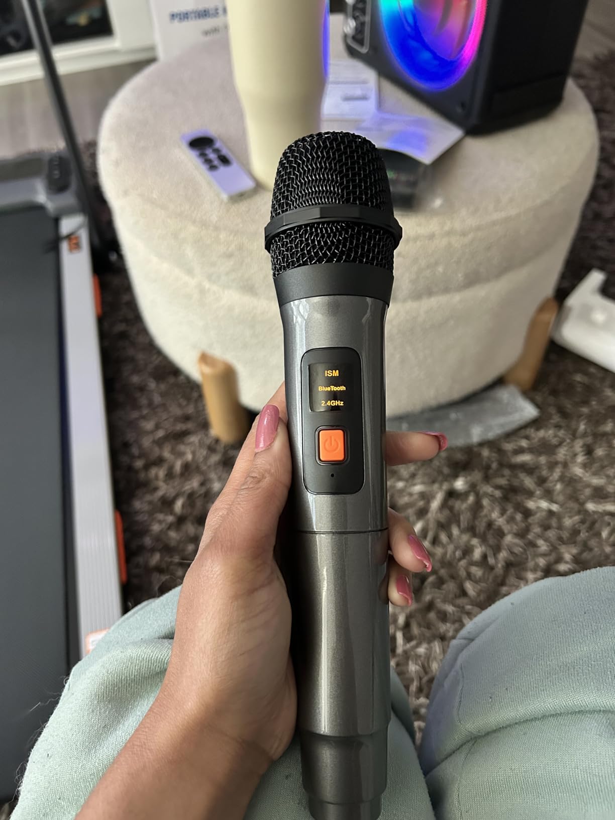 VOSOCO Karaoke Machine, Bluetooth Speaker with 2 Wireless Mics for Adults customer photo 1