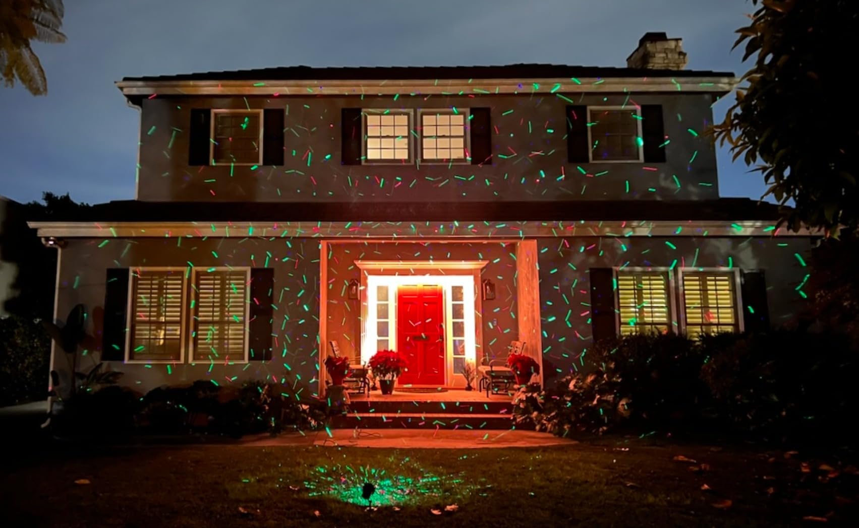 Brighter Laser Christmas Projector Lights Outdoor, Waterproof RGB 3 Colors Gypsophila Moving Twinkles Christmas Decorations Stars Light Show, Holiday Light Decorations for Yard/House/Garden/Party customer photo 1