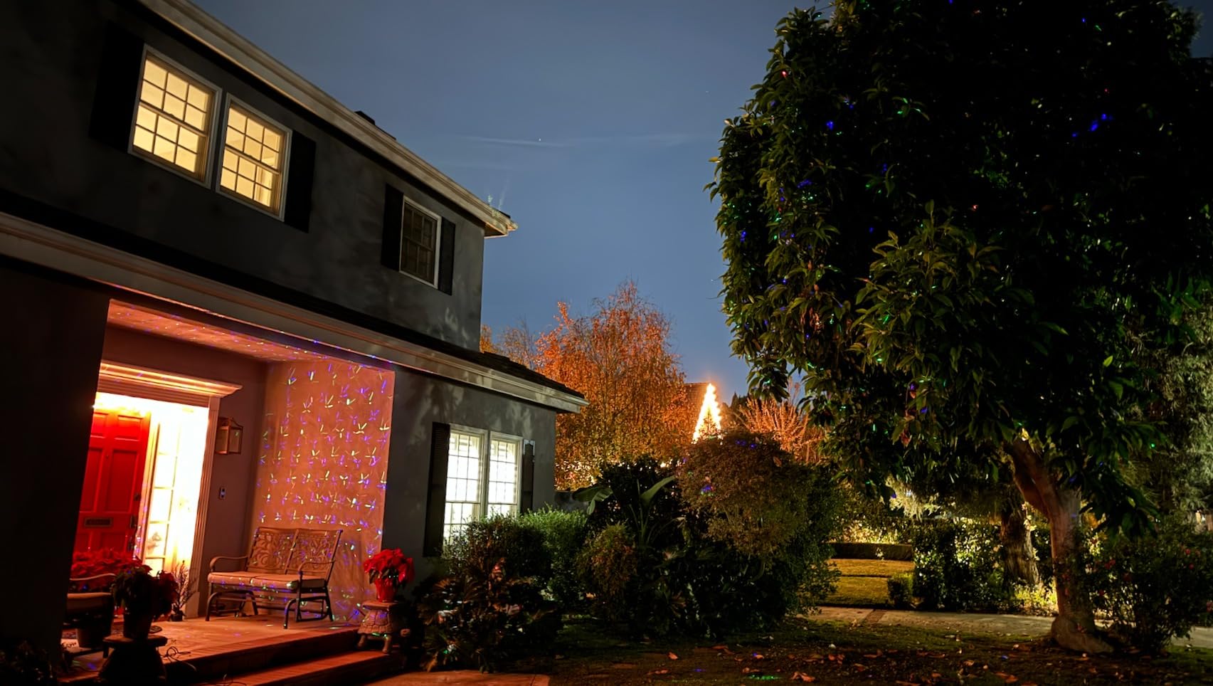 Brighter Laser Christmas Projector Lights Outdoor, Waterproof RGB 3 Colors Gypsophila Moving Twinkles Christmas Decorations Stars Light Show, Holiday Light Decorations for Yard/House/Garden/Party customer photo 2