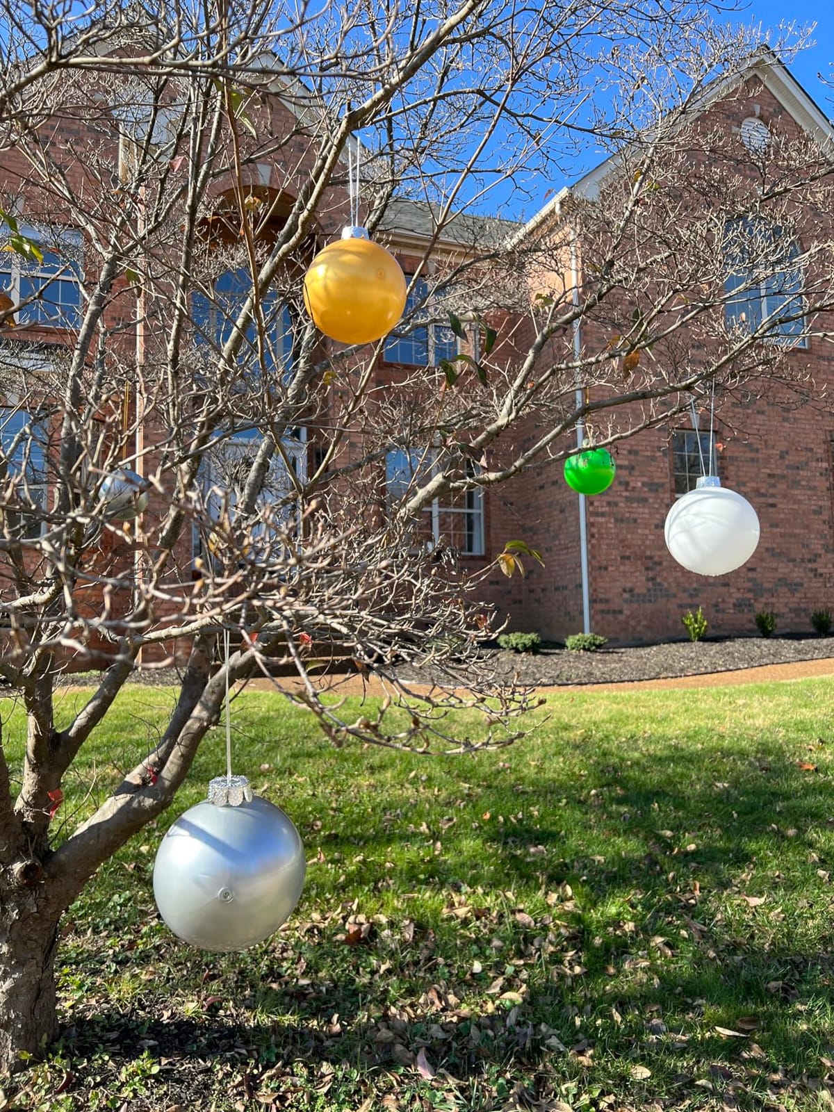 Inflatable Christmas Ornaments Balls, 9'' Indoor and Outdoor Decor | Large Inflatable Xmas Balls, Holiday Decorations Yard Tree Decoration customer photo 2
