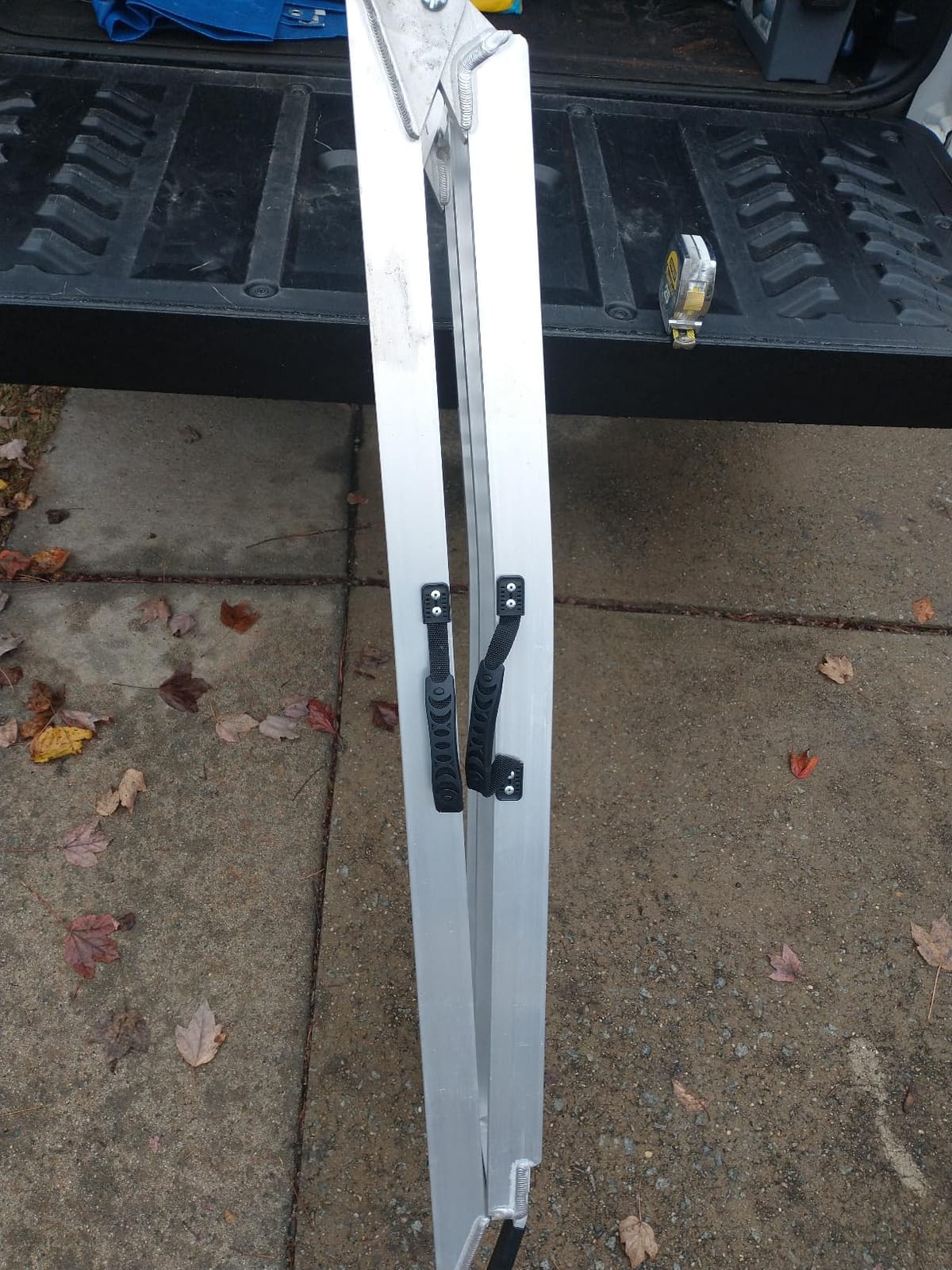 Motorcycle Ramp for Pickup Trucks, Aluminum Dirt Bike Ramp, 1 Pack | 750 lb Capacity, 7.5 ft, 89 x 12 in, Folding Design, Punch Plate Surface, Carry Handle, Safety Strap, for Compatible Trailers customer photo 2