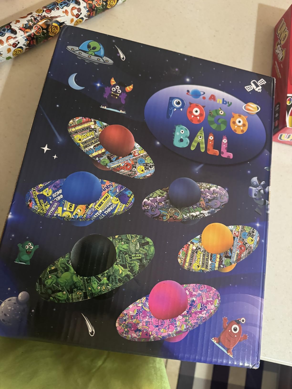 Pogo Ball for Kids & Adults Up to 200 lbs, Balance Toy for Indoor Outdoor | Balance Coordination Bounce Board Pop Ball Cool Fun Challenge Indoor Outdoor Toys Pogo Jumper Birthday Gifts for Boys Girls customer photo 2