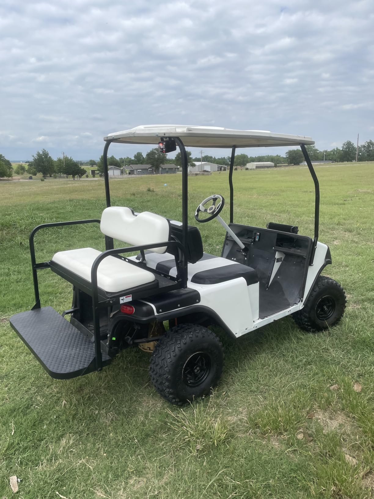 Gusto EZGO TXT Golf Cart Flip Folding Rear Back Seat Kit - Tan customer photo 2