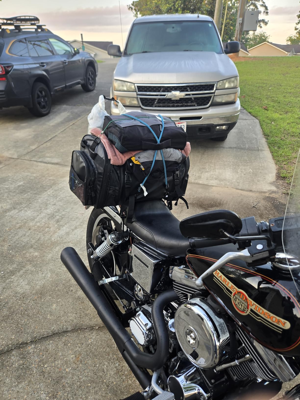 KEMIMOTO Motorcycle Travel Luggage Bags, 60L Expandable Large Capacity Motorcycle Tail Bag, Waterproof Rear Rack Trunk, Motor Pannier Bag with Rain Cover and Straps customer photo 2