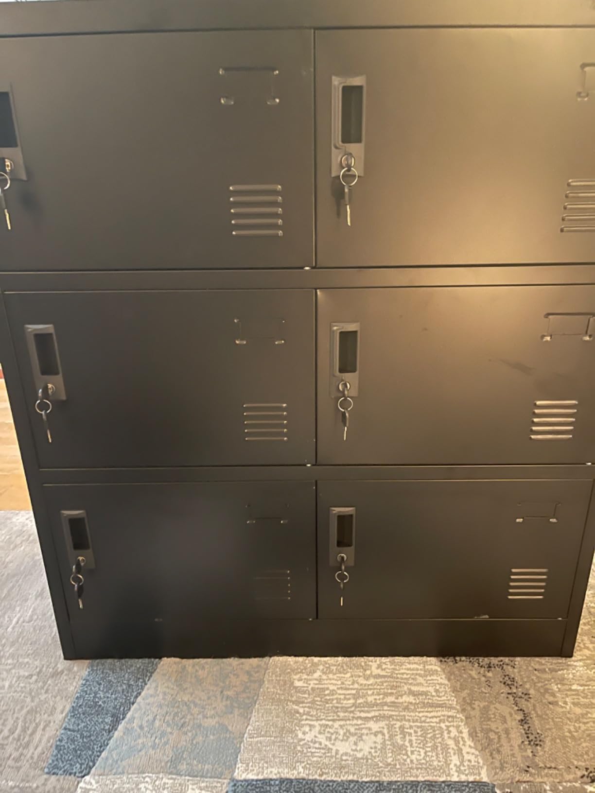 Employee Storage Locker, 9 Door Storage Locker, Metal Locker for Employees Office Steel Gym Lockers with Card Slot, Office Storage Lockers for Home, School (Black) customer photo 1