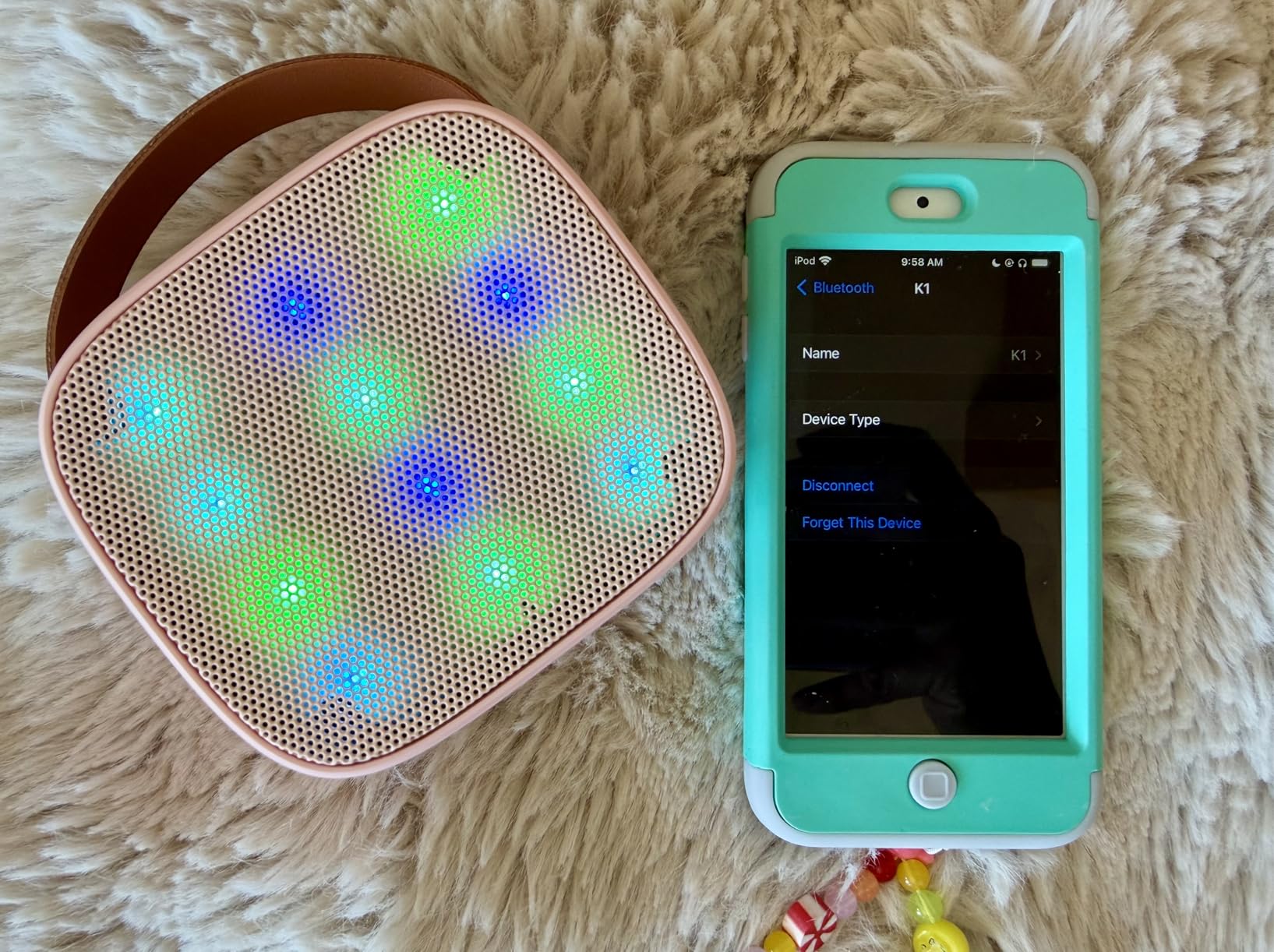 YLL Karaoke Machine for Kids,Birthday Gifts for Girls 3 4 5 6 7 8+Years Old | 2 Wireless Microphones, 5 Magic Voices, Mini Portable Bluetooth Speaker, Family Home Party Present Toys for Ages 4-12 customer photo 2