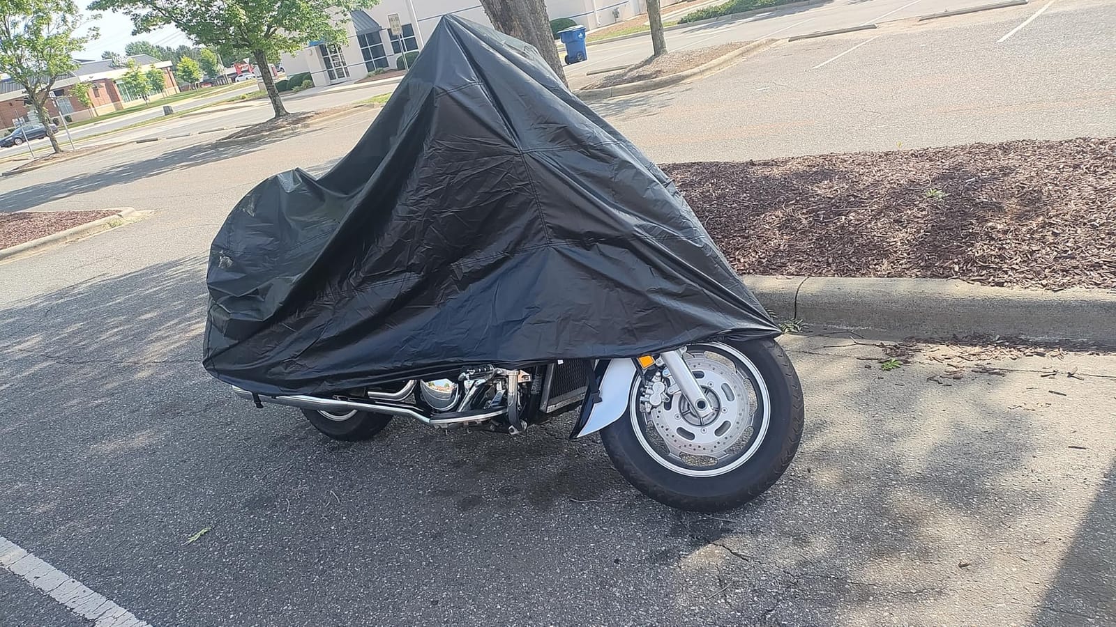 XYZCTEM Motorcycle Cover All Season Waterproof Sun-Proof Outdoor | Fits up to 108'' Motorcycle Covers, Fits for Harley Davidson, Honda, Suzuki, Kawasaki, Yamaha, with Lock Hole, Black customer photo 2