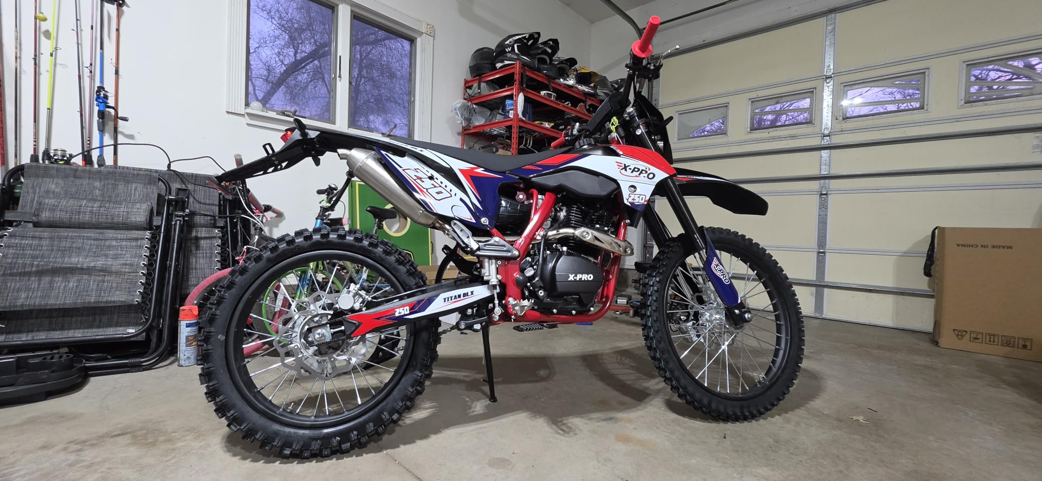 X-PRO Titan 250 DLX 250cc Dirt Bike with All Lights and 5-Speed Manual Transmission, Electric/Kick Start! Big 21