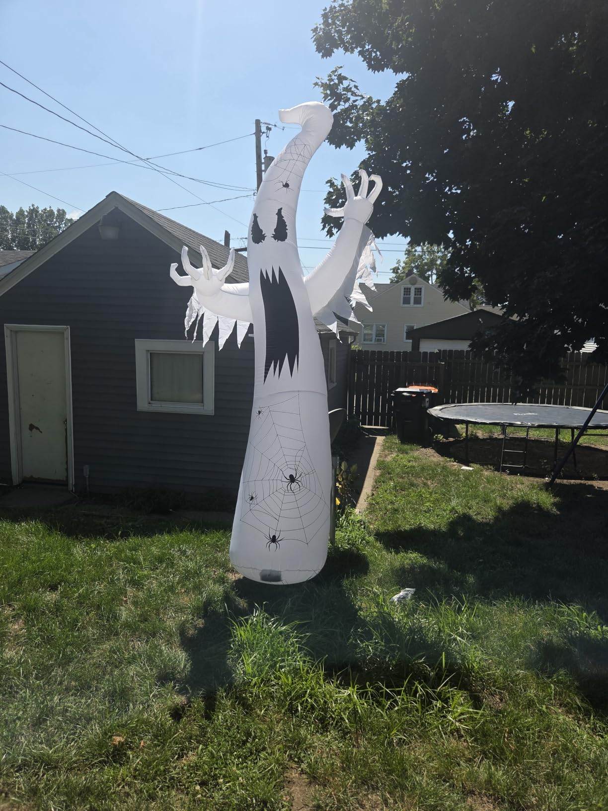 GOOSH 12 FT Halloween Inflatables Ghost Outdoor Decorations Blow Up Yard Giant Towering Terrible Spooky Flame Lamp Ghost with Built-in LEDs for Garden Lawn Indoor Party Decor customer photo 1