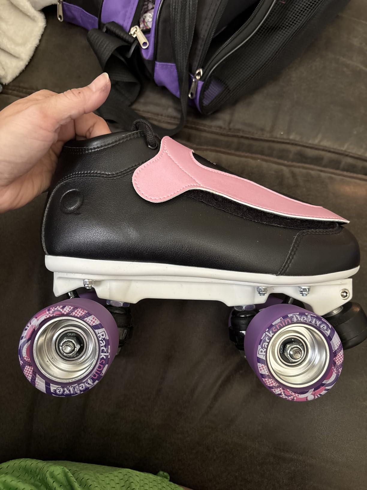 Uniq Era Quad Speed Jam Roller Skates, ABEC7 Bearings | Removable tongue flaps, ABEC7 precision bearings, 62mm indoor speed wheels, lightweight composite outsole customer photo 2