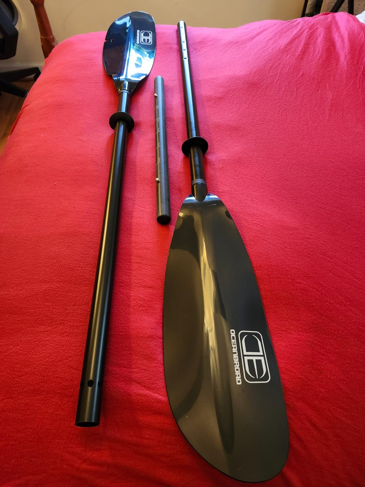 OCEANBROAD Adjustable Fishing Kayak Paddle - 94in/240cm-98in/250cm-102in/260cm Aluminum Alloy Shaft with Paddle Leash customer photo 2