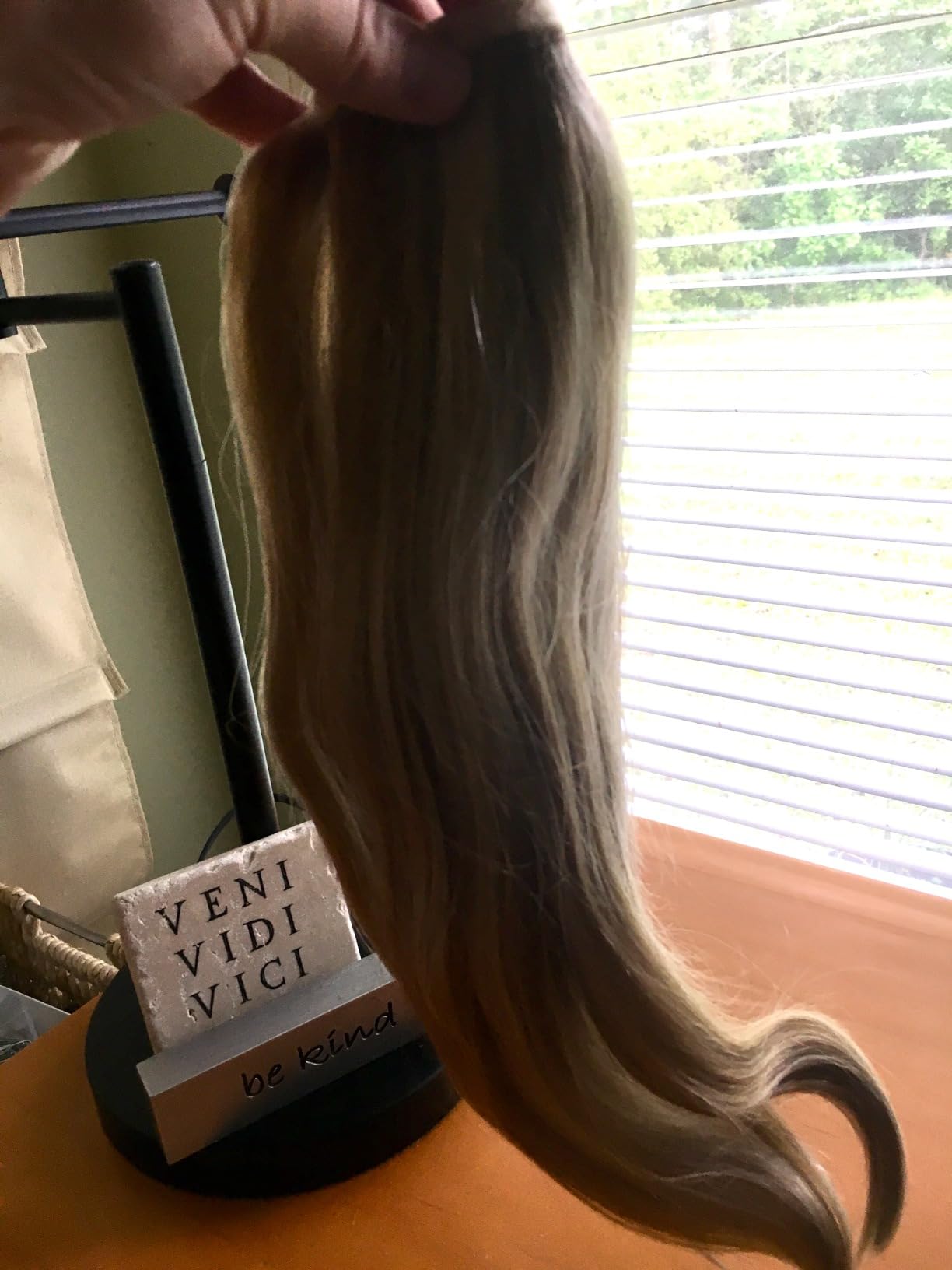 HOTBANANA Ponytail Extension, 16 Inch 80g Dark Brown to Chestnut Brown customer photo 1