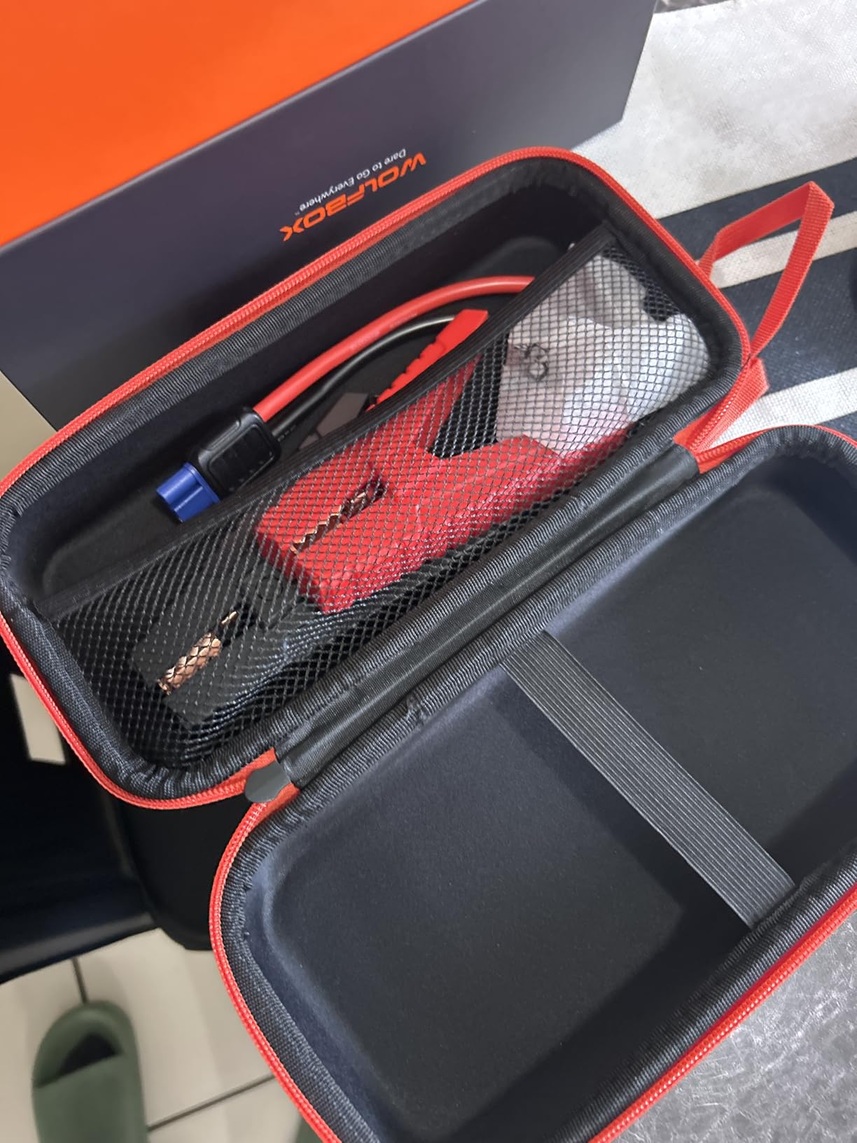WOLFBOX 4000A Jump Starter,12V Car Battery Jumper Starter Portable with 65W Quick Charger,LED Display,88.8Wh Booster Jump Box Pack (10L Gas 10L Diesel Engine) with LED Light,Jumper Cables, MV24 customer photo 1