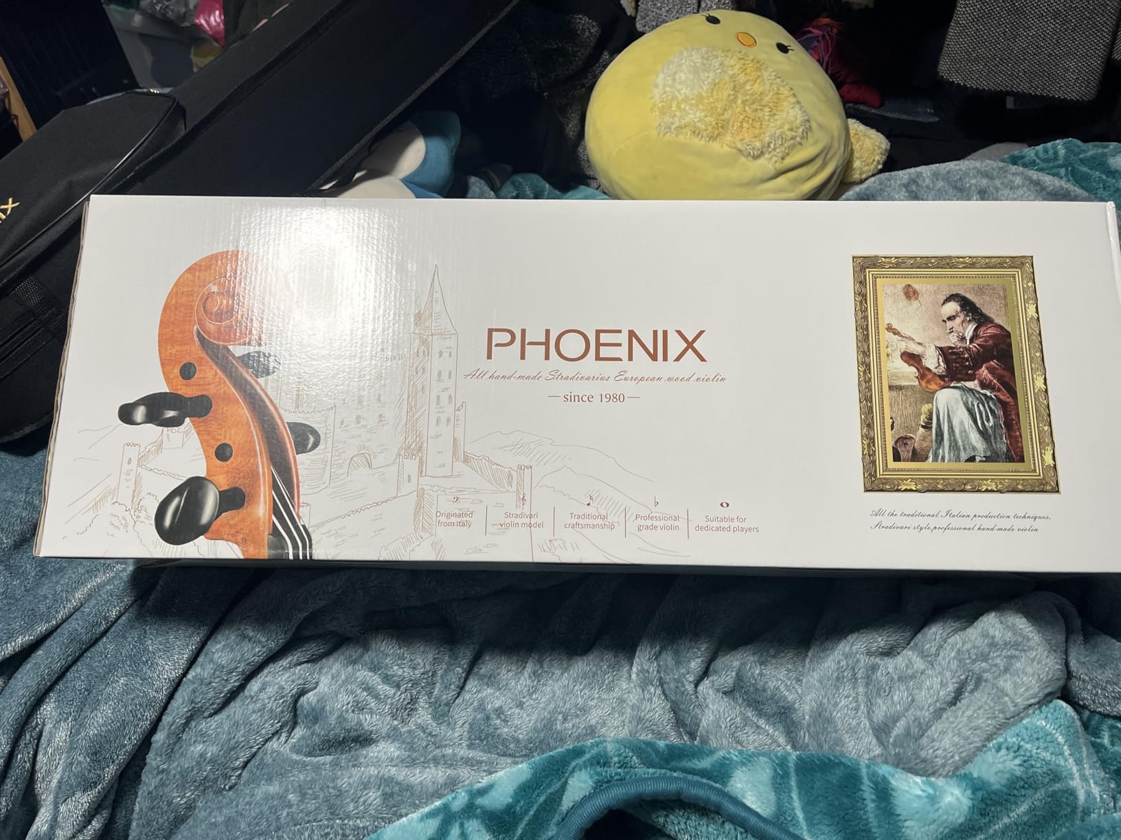PHOENIX Violin 4/4 Full Size Kit, Violin Fiddle Set for Beginner Adults Student with Rosewood Bow, Extra Strings & Bridge, 2 Rosins, Tuner, Case, Mute, Fingerboard Stickers, Shoulder Rest customer photo 2