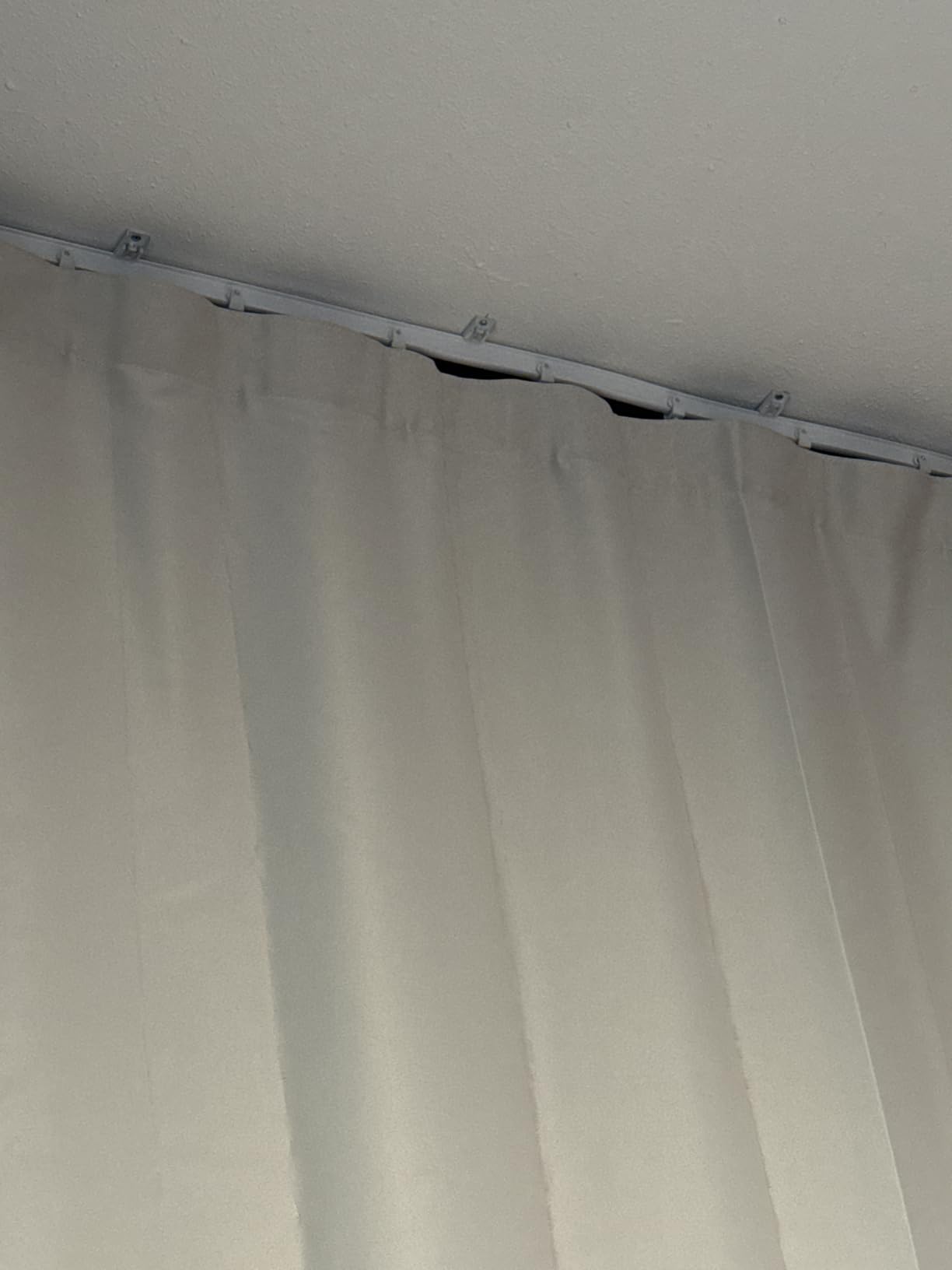 Room Divider Curtains Ceiling Mounted Track Sets Extra Wide Blackout Curtain Flexible Tracks for Bedroom Privacy Partition Separator, 1 Panel Black Drape and White Rail, W8.3 x H7ft customer photo 1