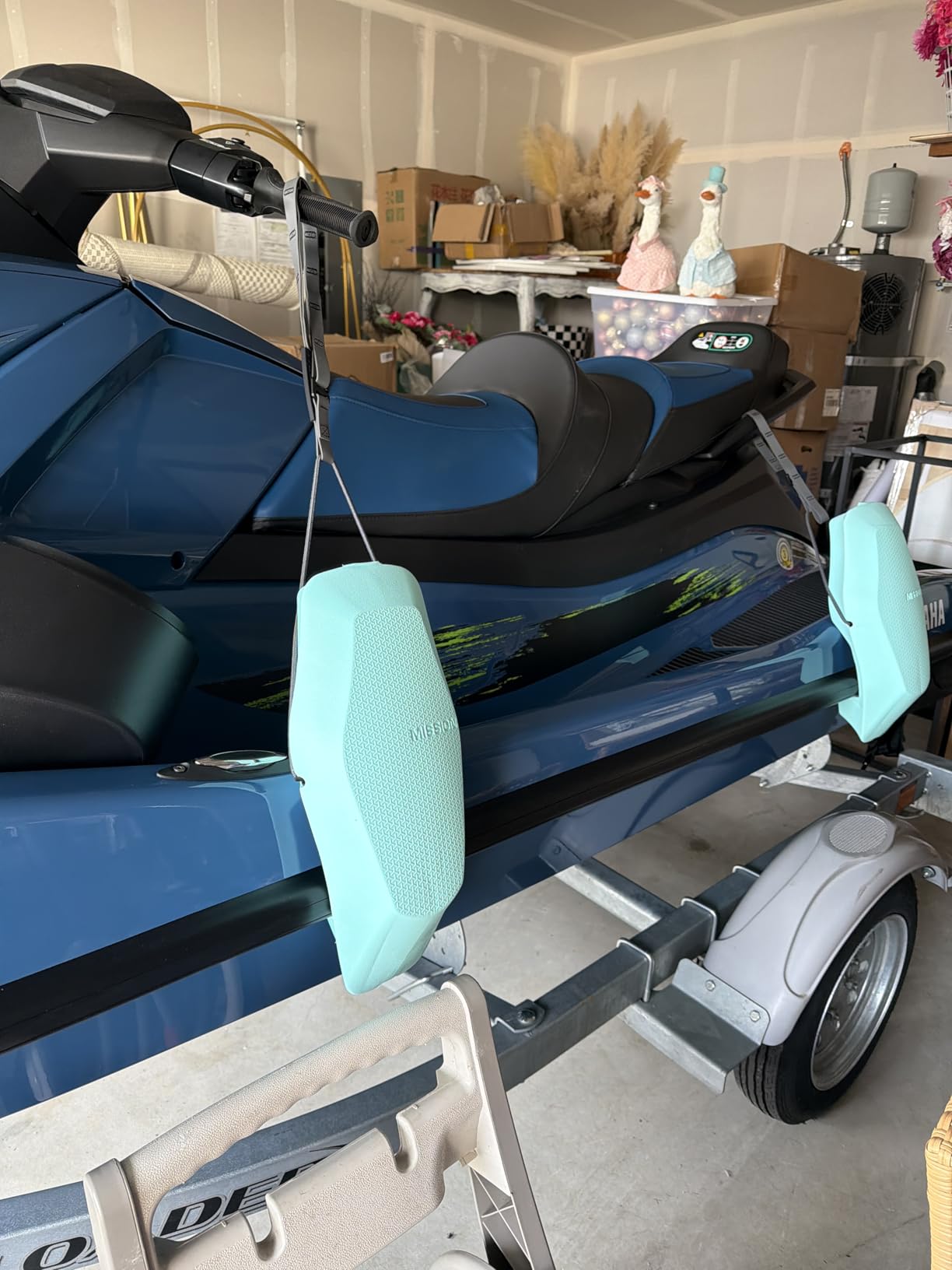MISSION Boat Gear Ronin PWC Fenders 2 Pack, Jet Ski Bumpers for Docking, Premium Jet Ski Fenders with Secure Rub Rail Grip and Knotless Strap System, Non Marking Marine Foam Dock Bumpers customer photo 1